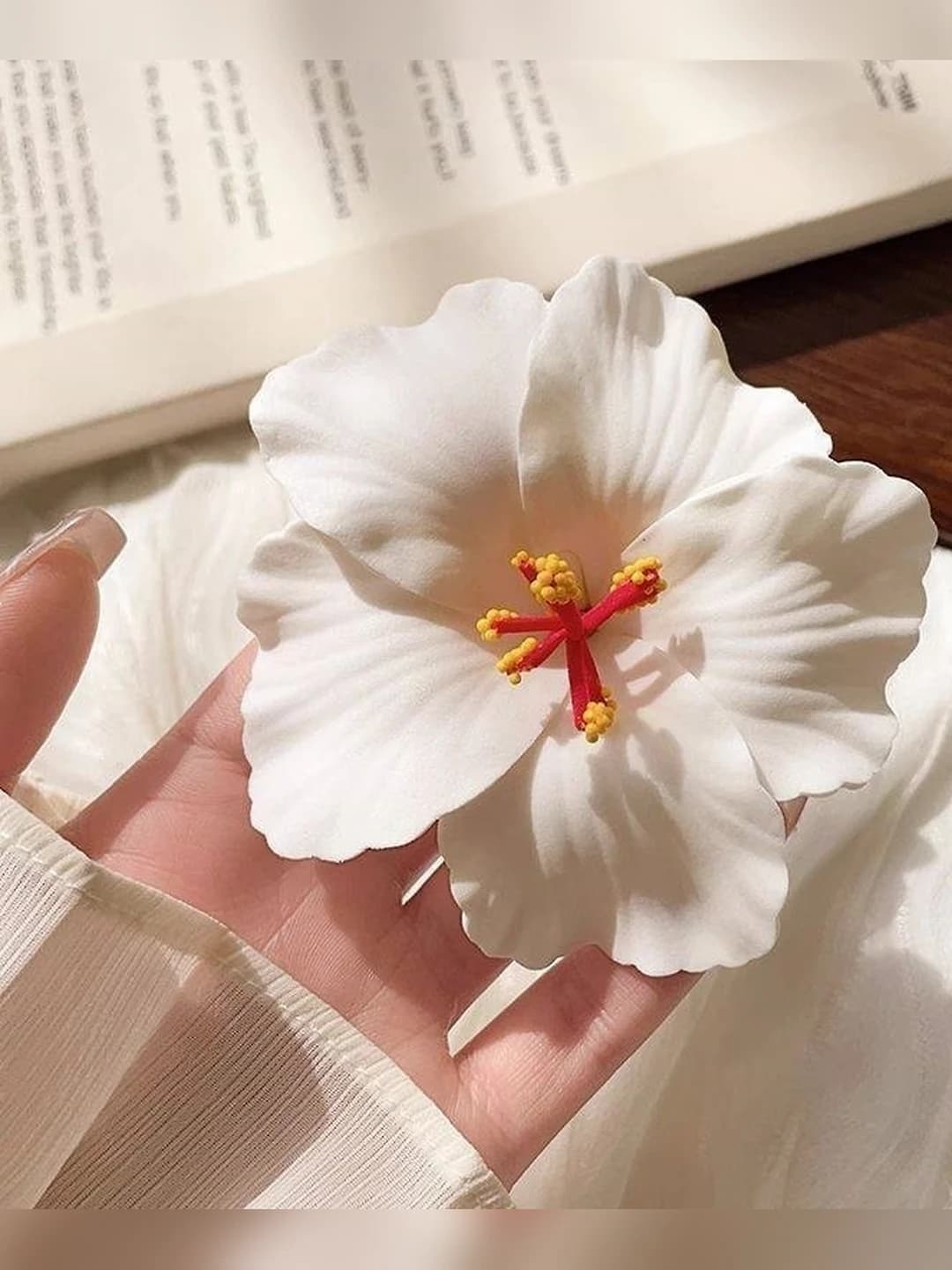 3# Oq plumeria soch qisqichi ~9.5 sm