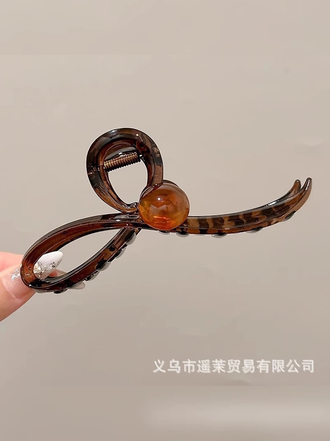 4# [Caramel pearl large clip 13cm