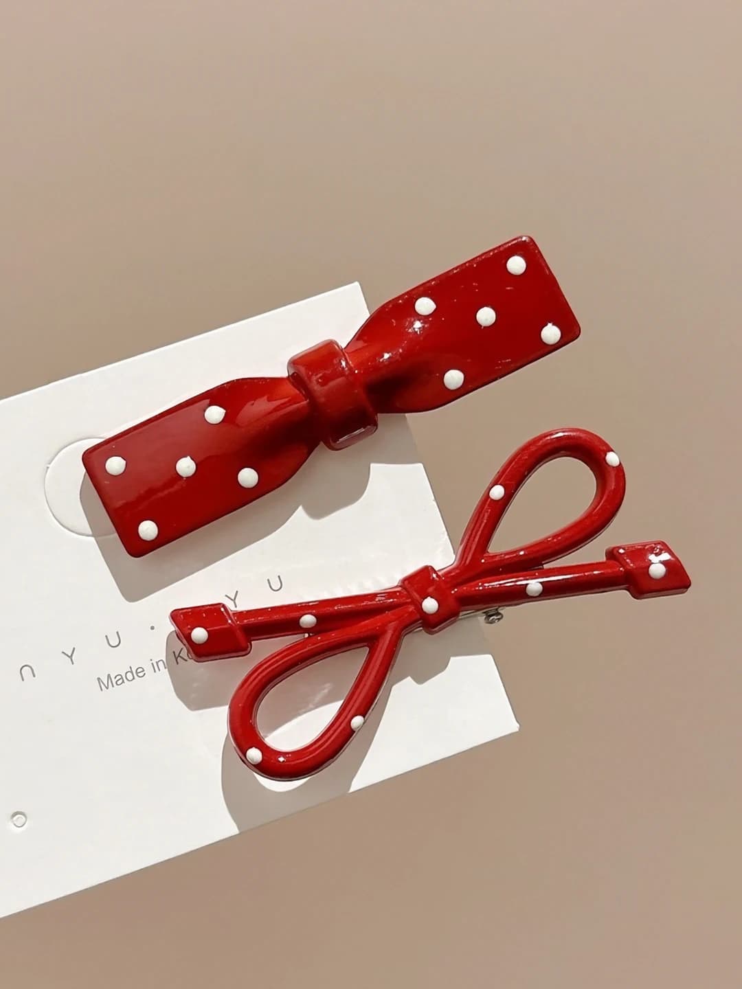 2# Red polka dot pair 5 cm