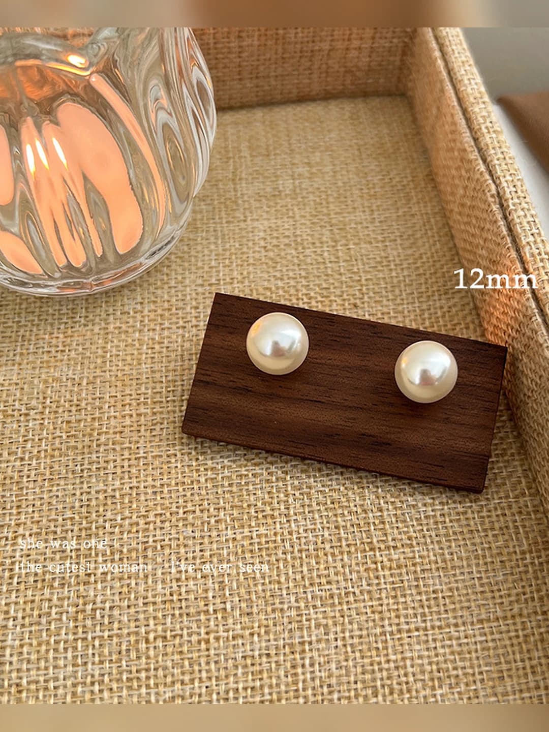 Pearl earrings, 12mm