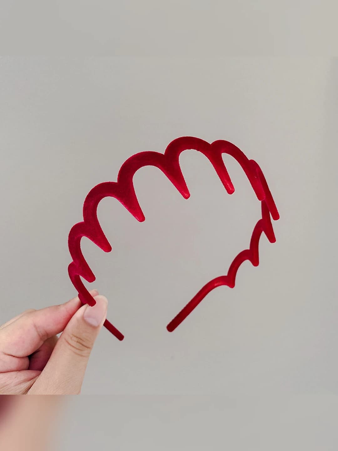 Flocked wine red headband