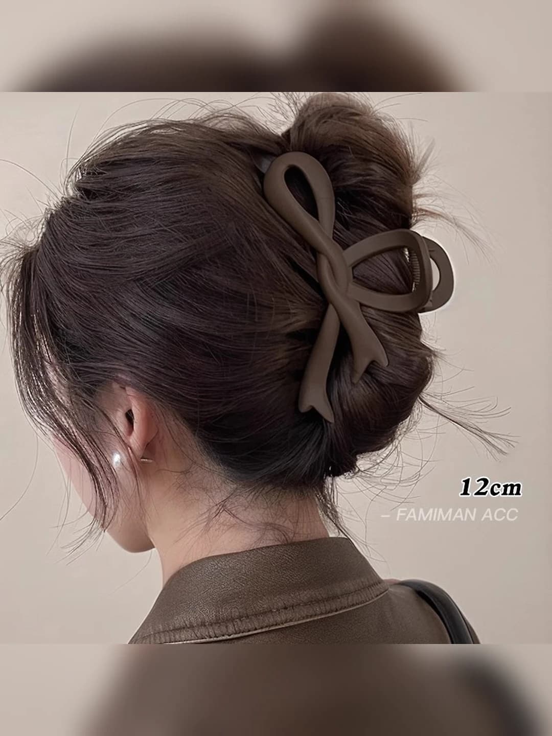6# Dark coffee bow clip