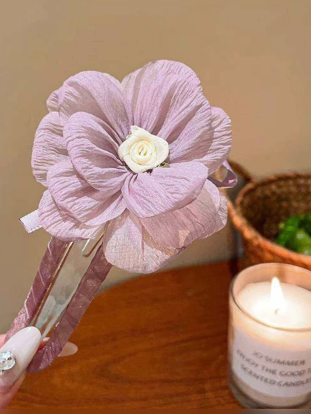 4# Purple flower clip 11 cm