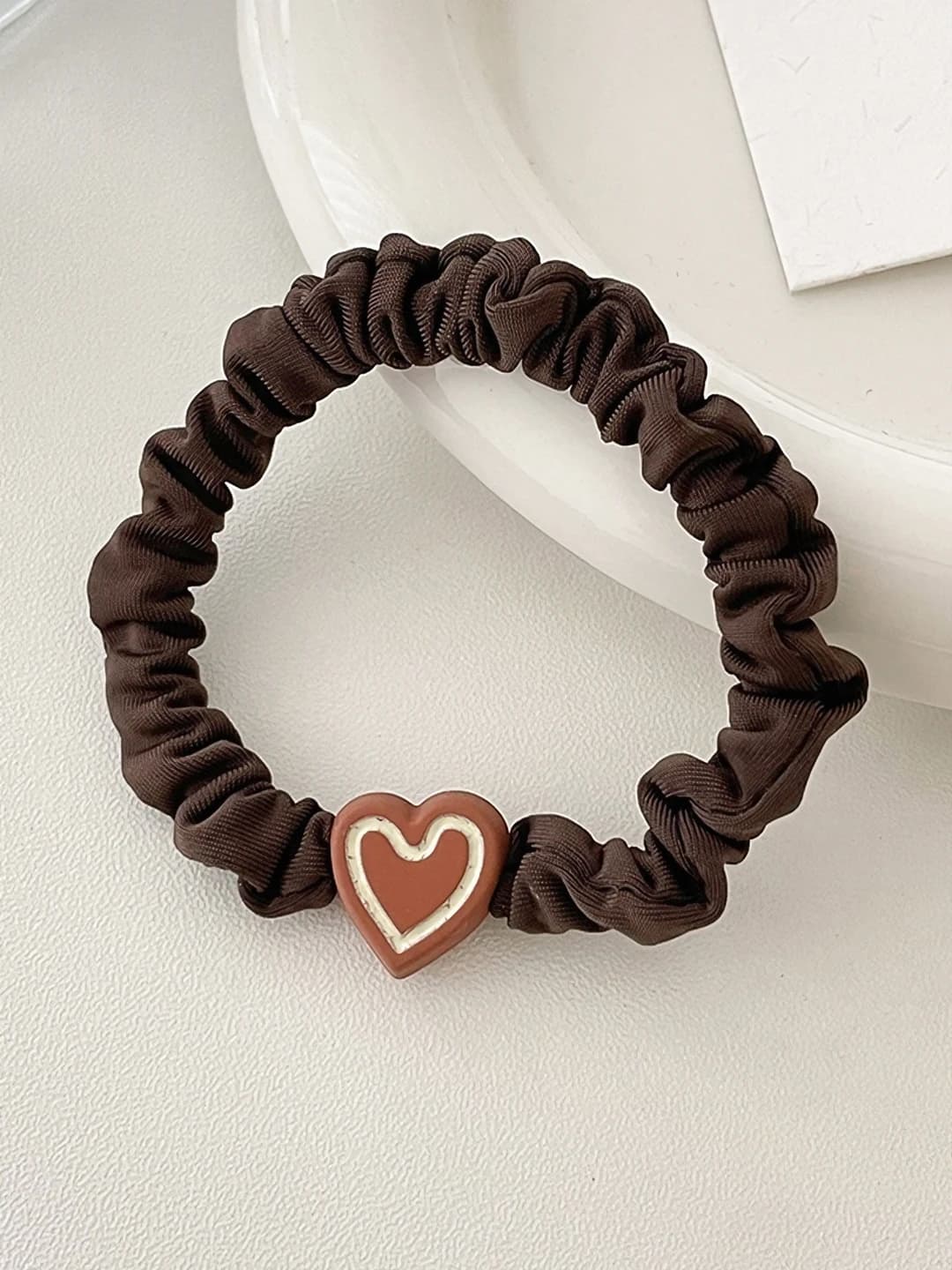 Dark coffee, heart, 5 pcs