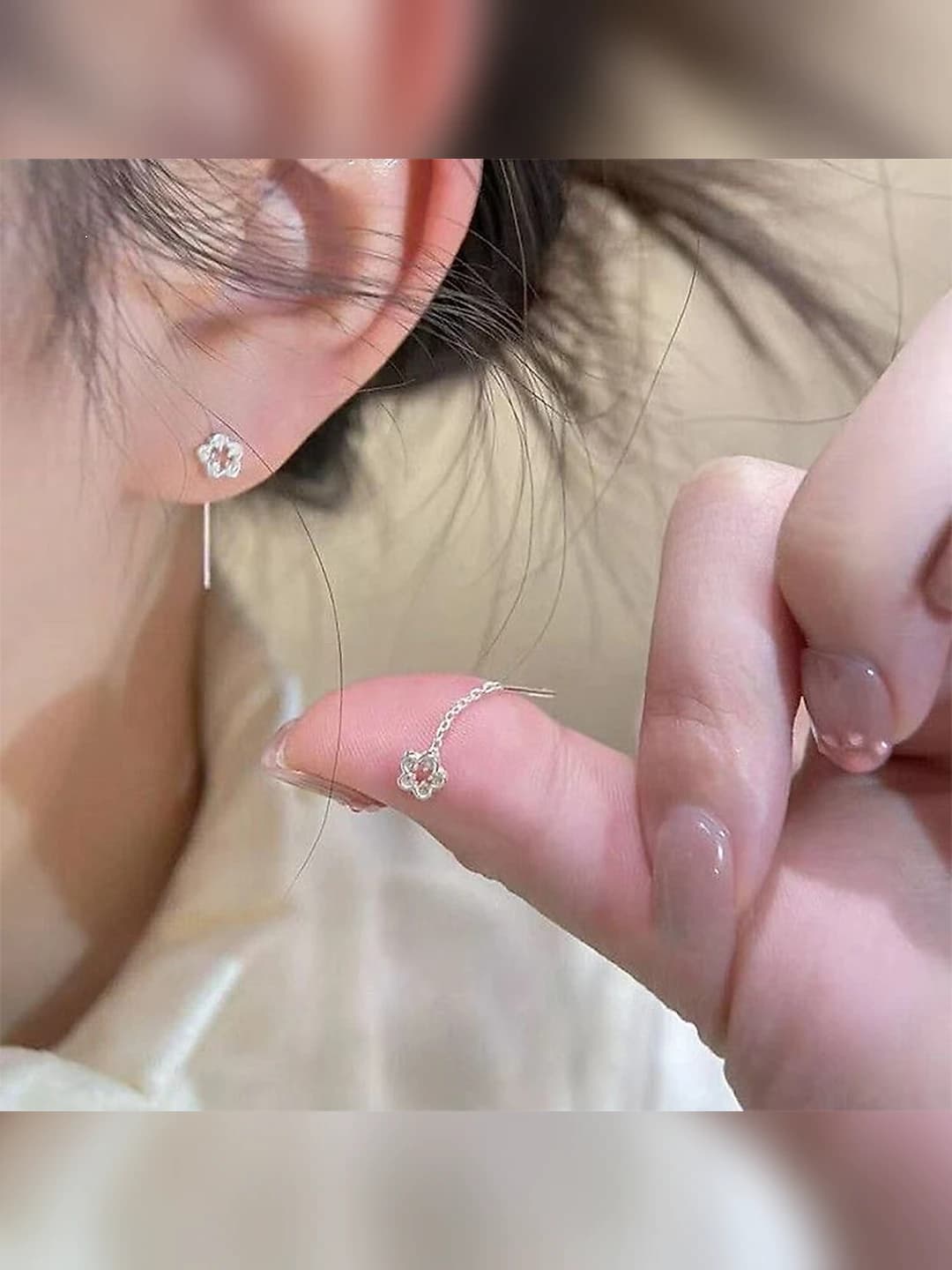 1# Floral ear threads (pair)
