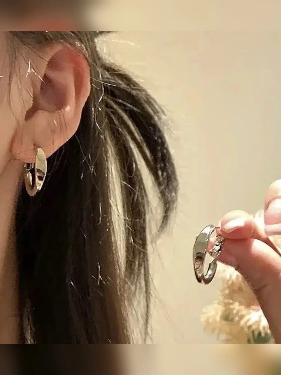 4# Silver thin hoop