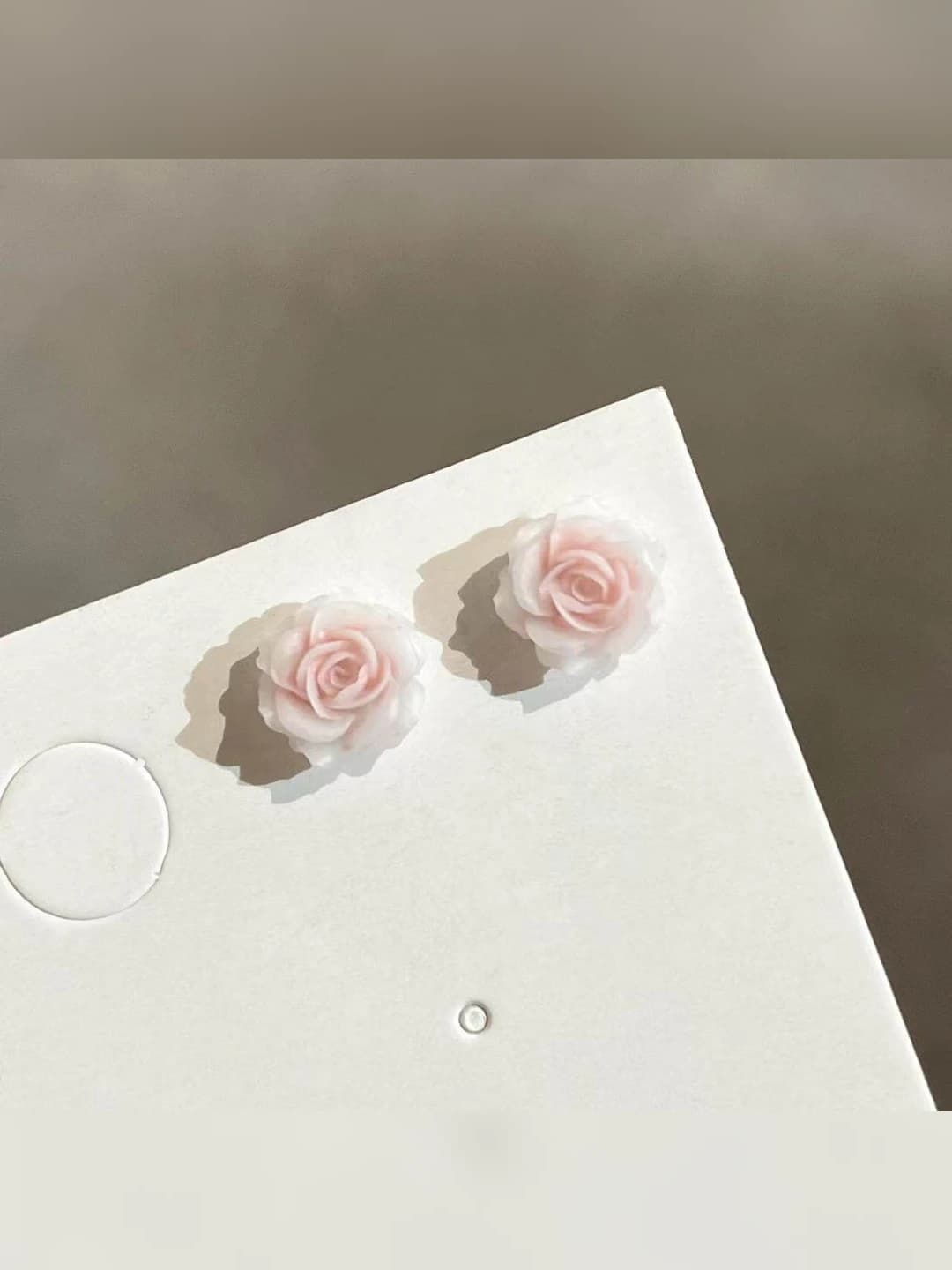 Pink rose magnetic ear clips pair