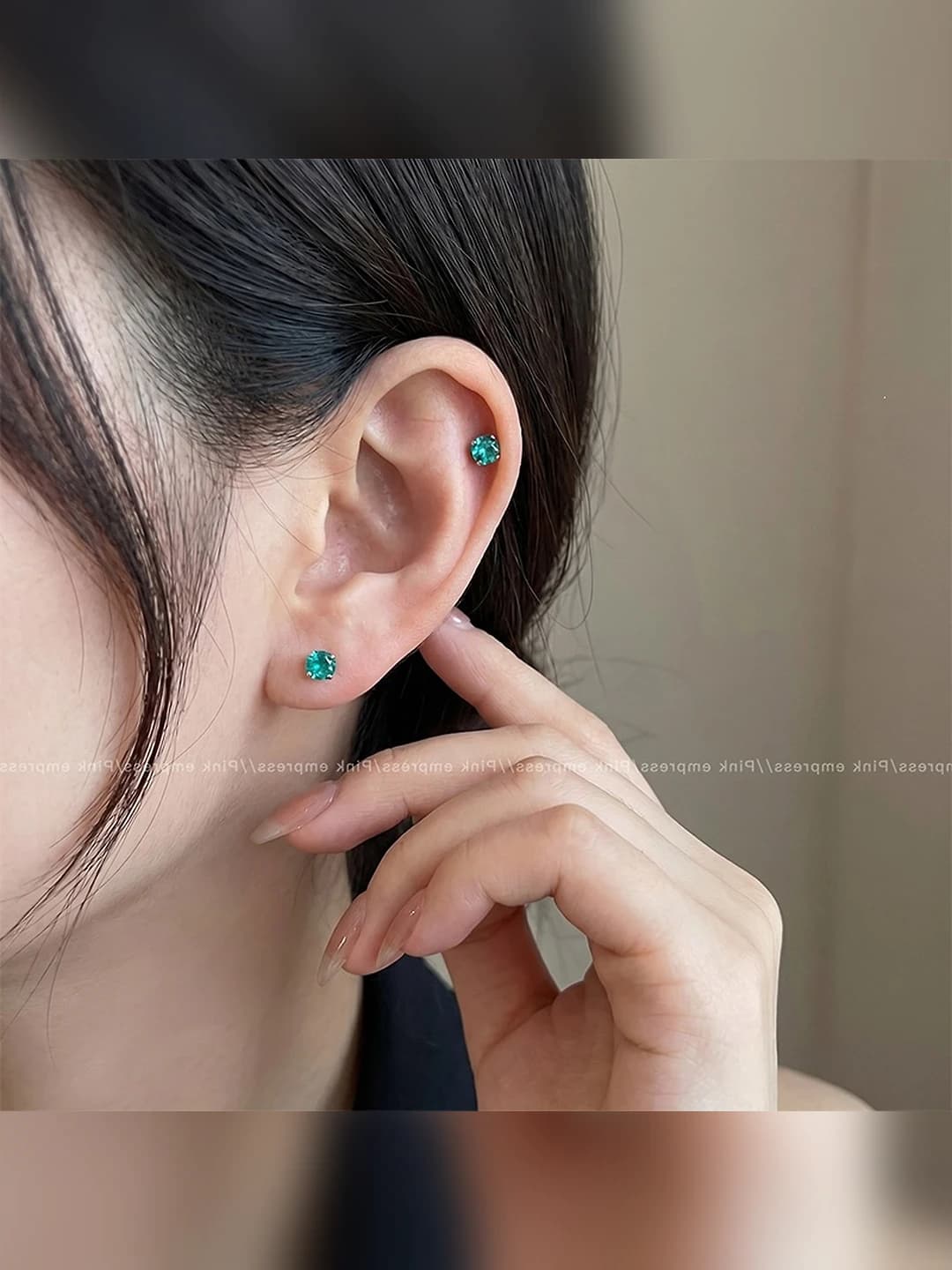 1# 6mm green millennium rose [1 pair]