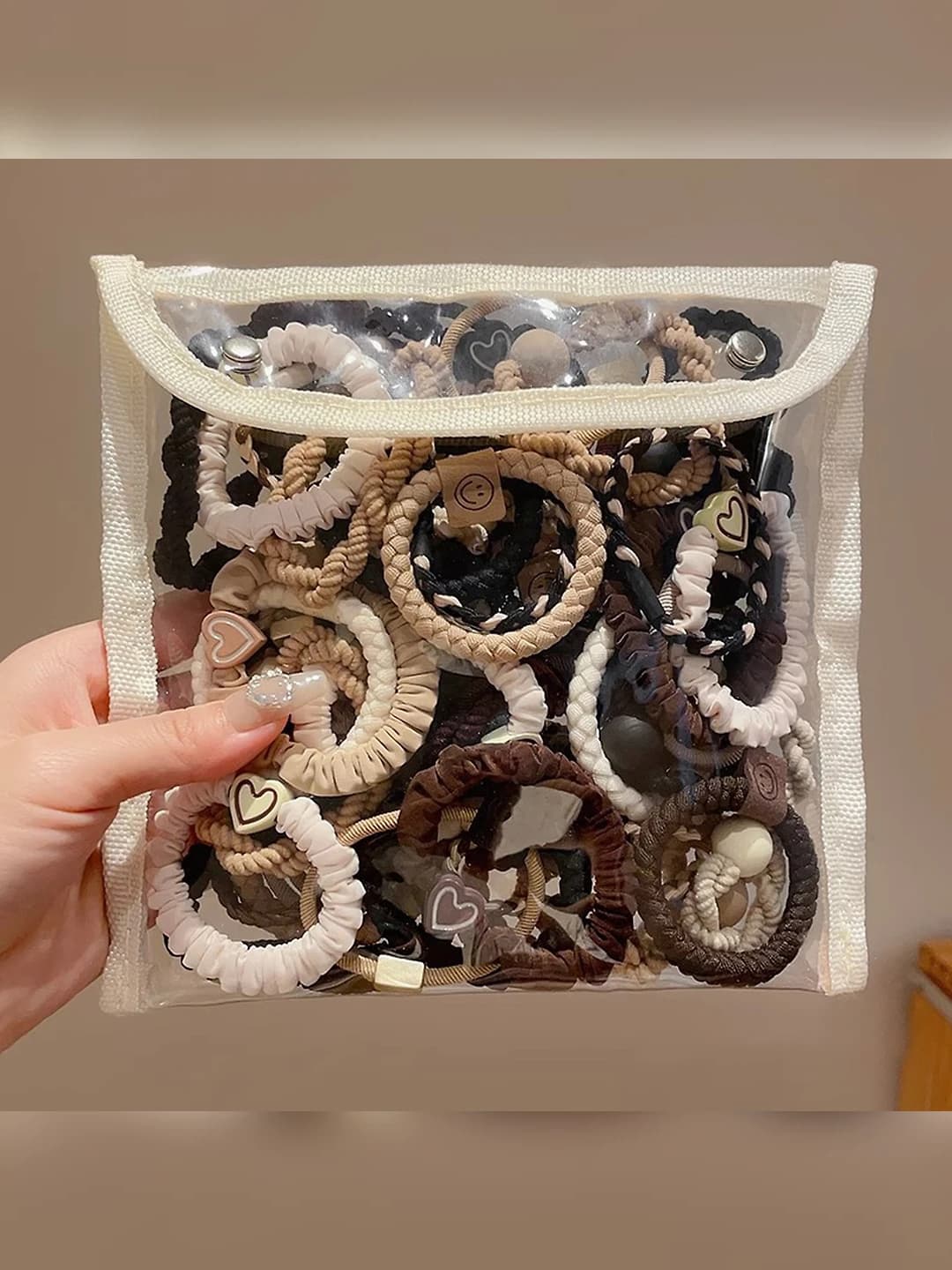 Women's stretch hair ties 2026 in Korean style, fabric material, handmade, oval design element