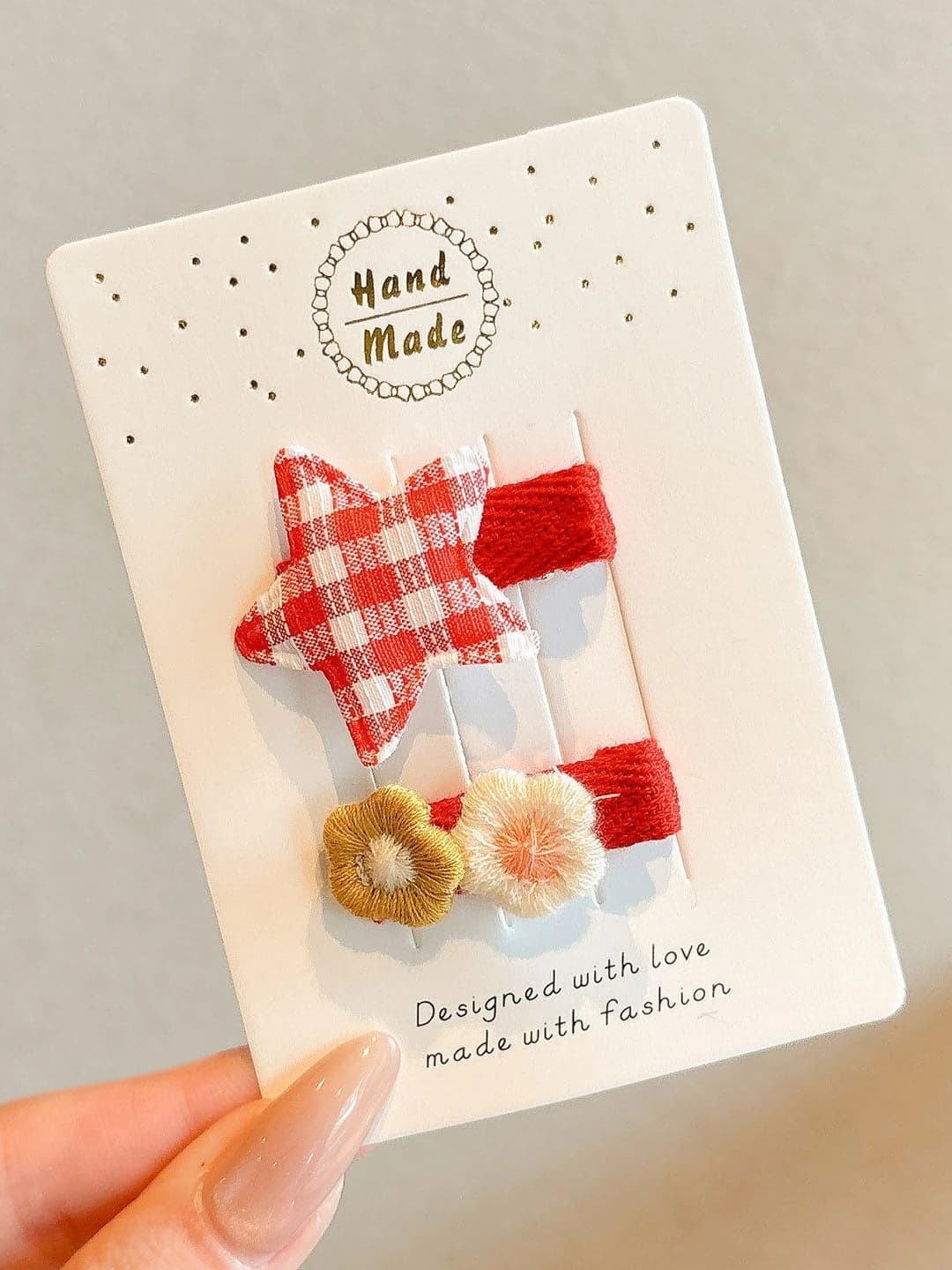 2# Small floral clip Red 2 pcs ~3.8 cm