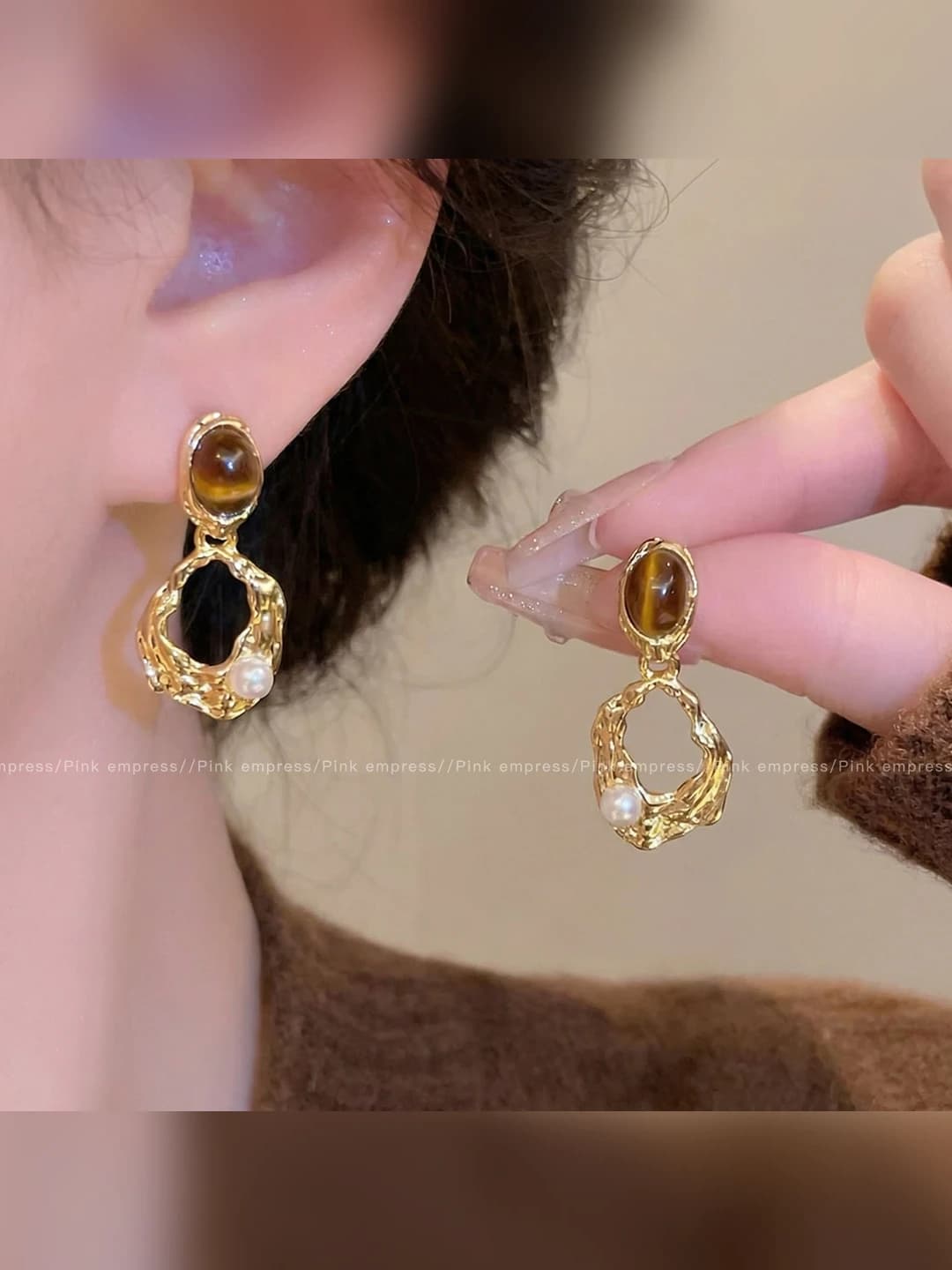 3# Irregular earrings A2089 Gold