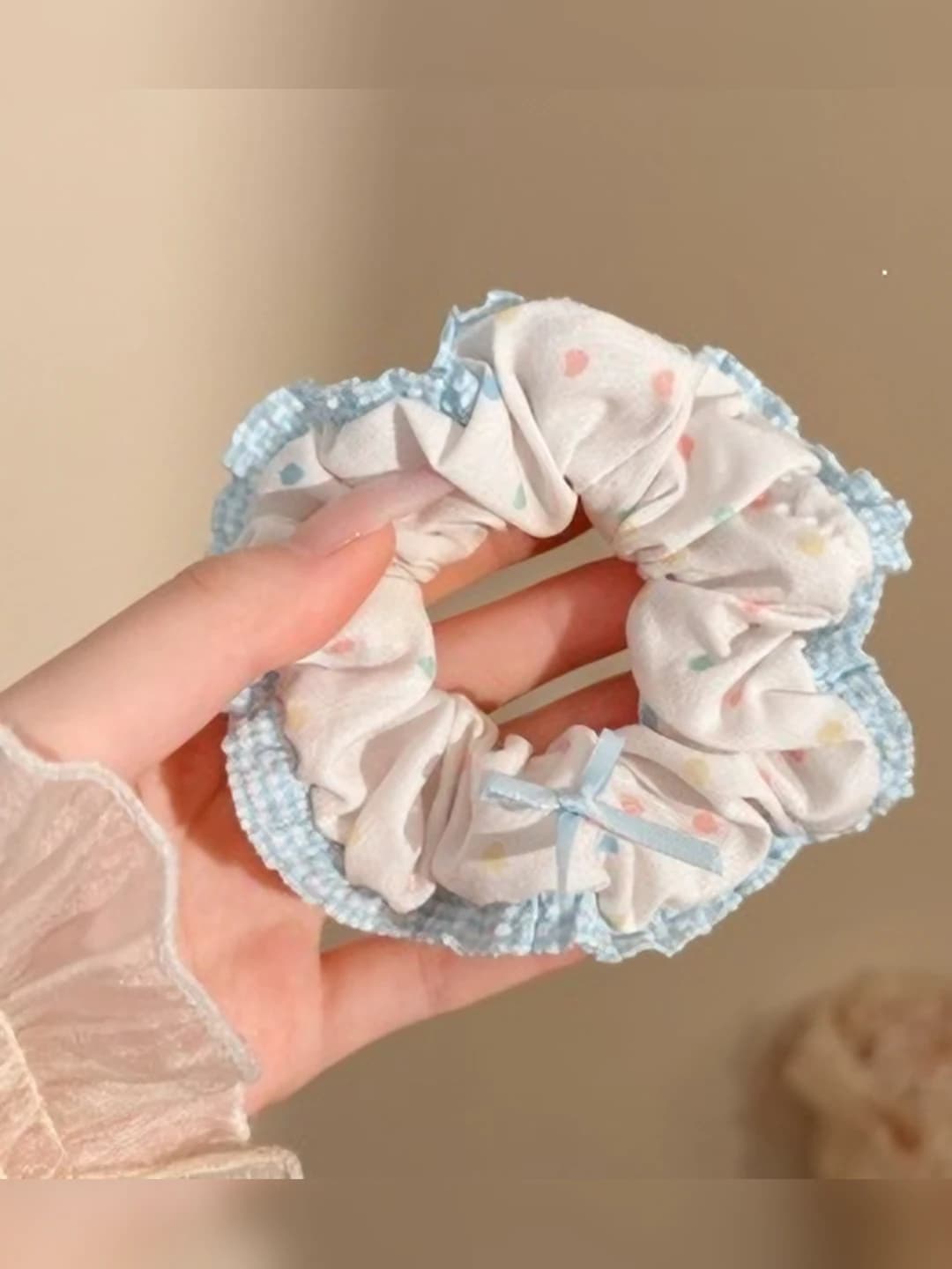 5# Multicolour polka dot hair tie
