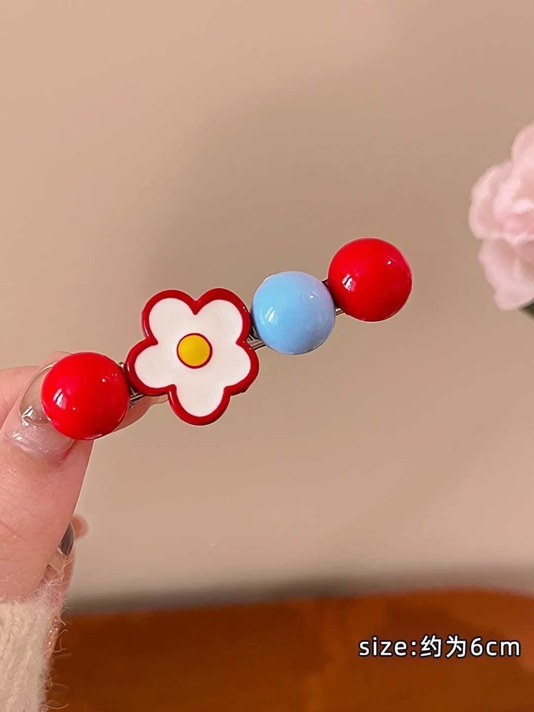 3# Bead flower clip ~6 cm