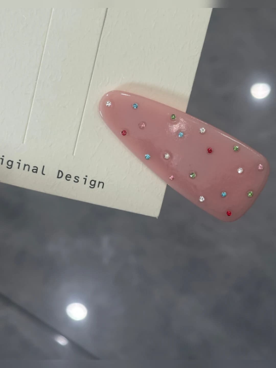 3# Pink, coloured diamond, 6 cm, acrylic+alloy