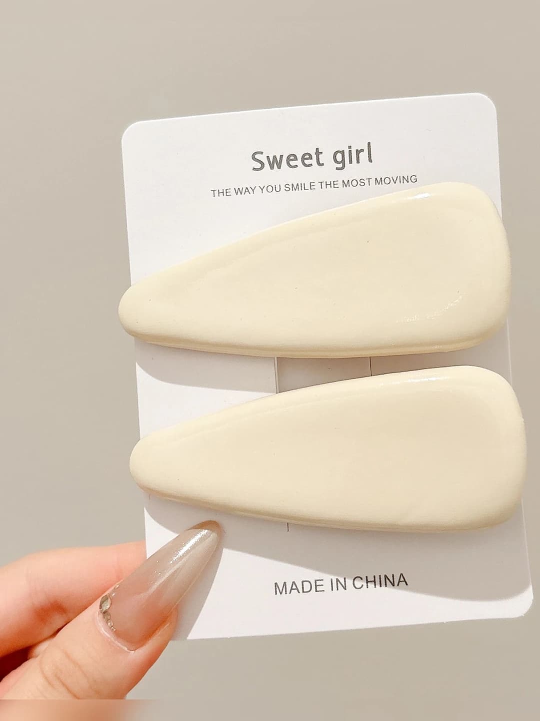 3# Beige base clip 6cm total 8.5cm