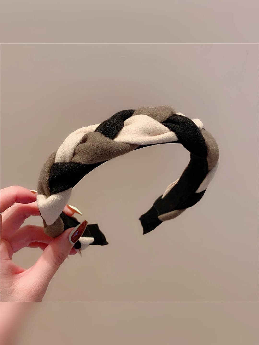 Braided headband - Brown