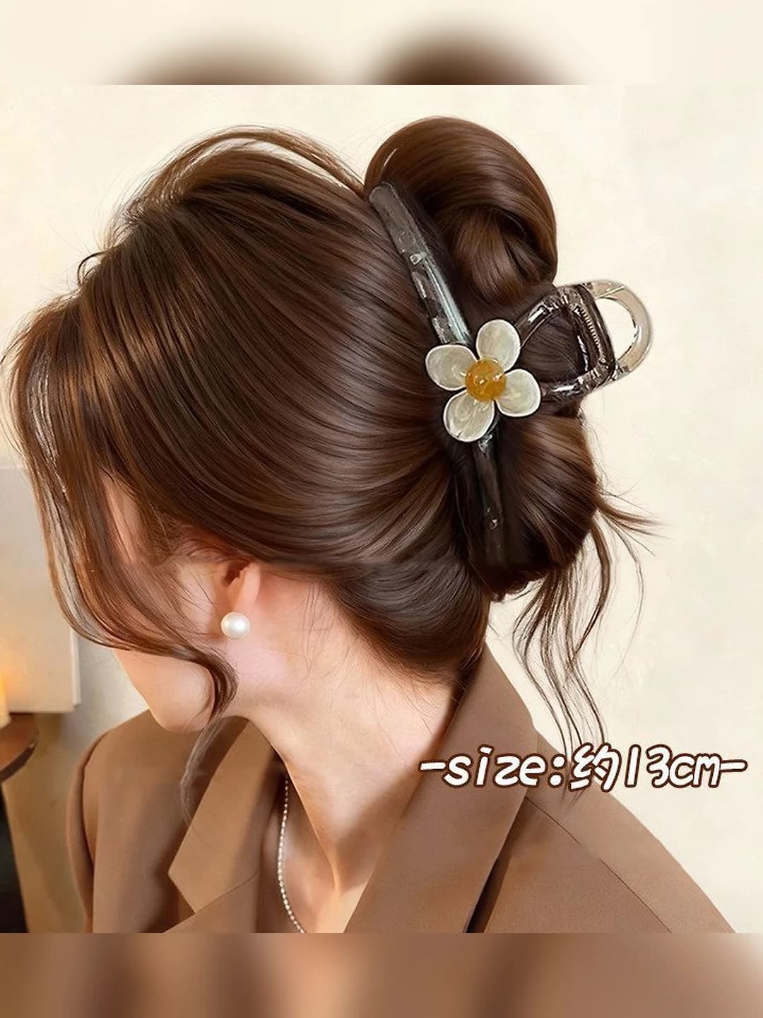 3# Beige flower clip 13 cm