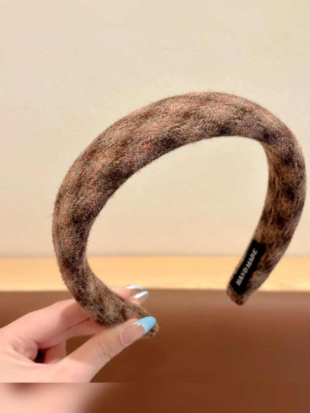 Dark coffee woven plaid, 3.8 cm
