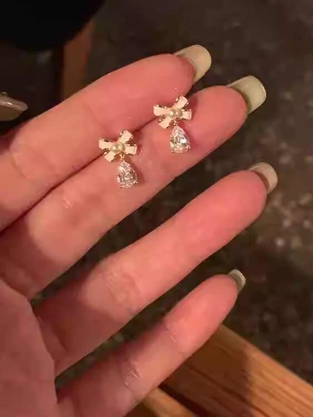 1# 14K бабочки циркон серьги