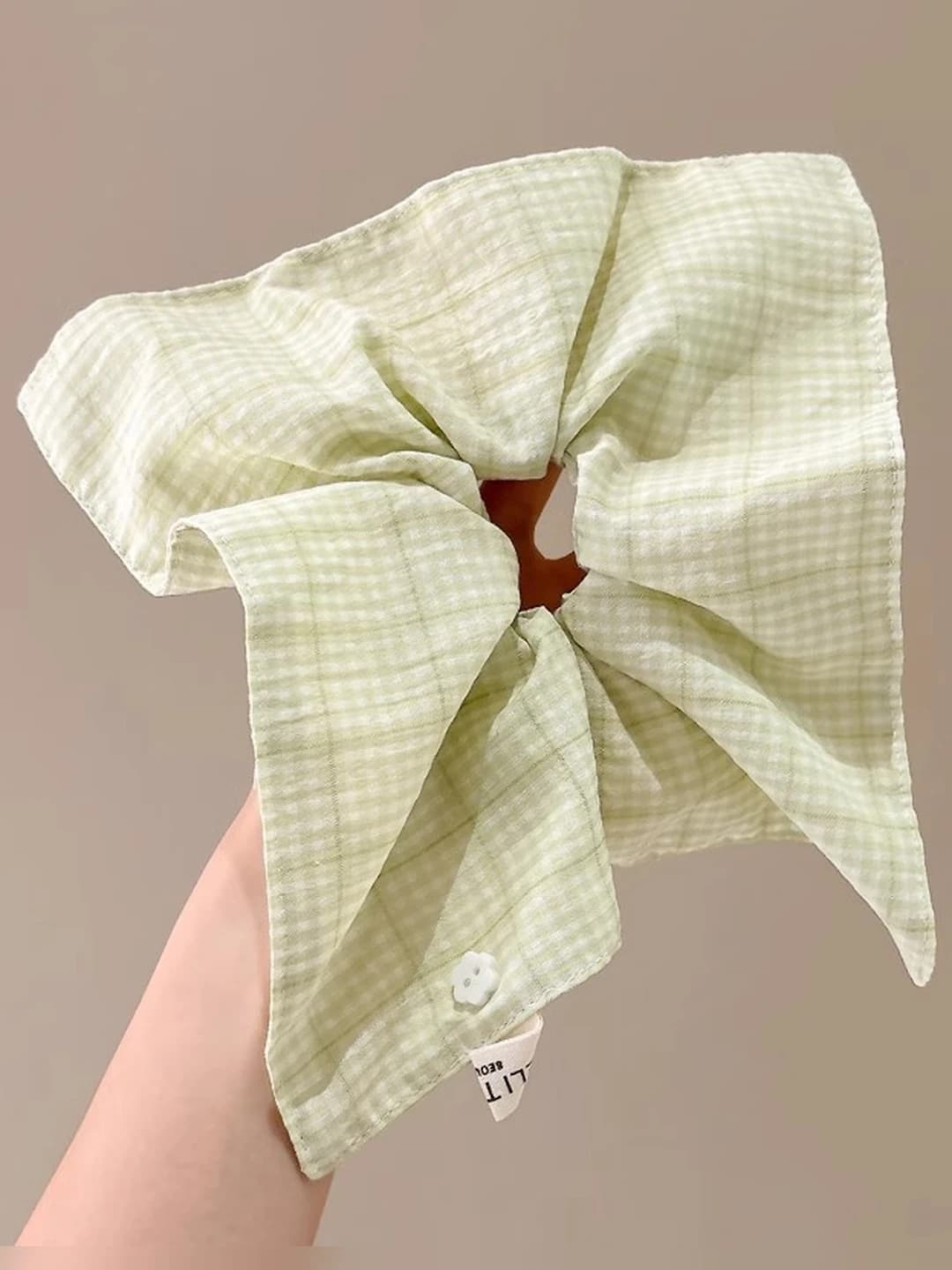 Plaid (pure green) two-tone scarf, 25*25 cm
