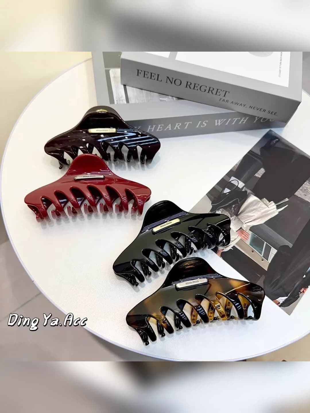 Women's hair clips: large claw clip, handmade, wave design element, new 2026 model