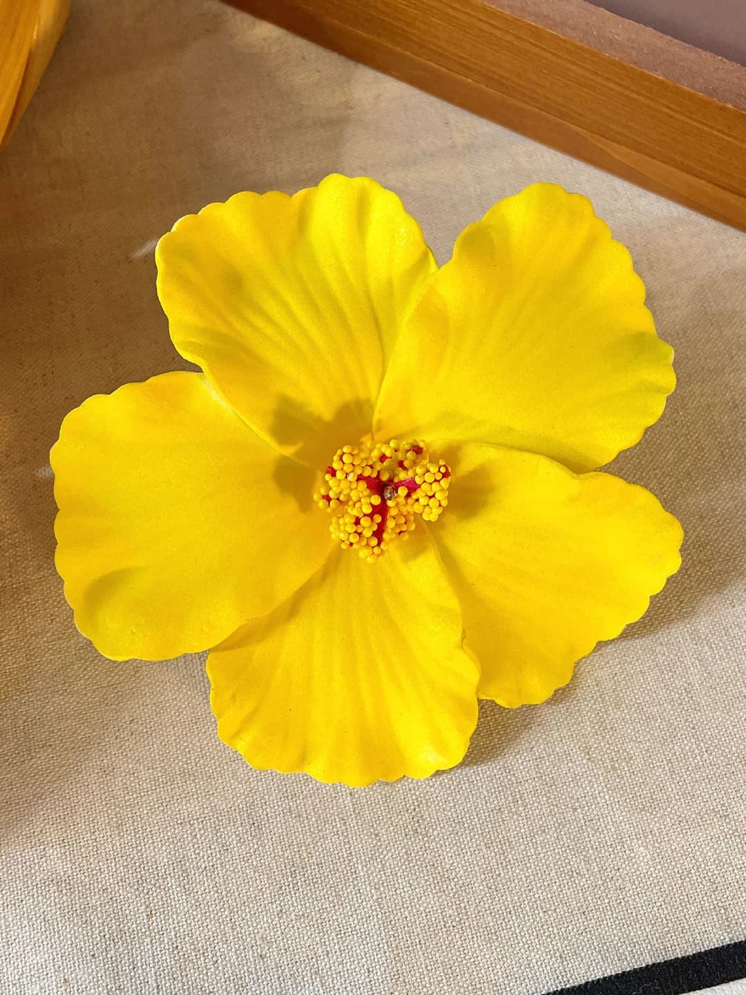 6# Yellow plumeria flower clip ~10cm