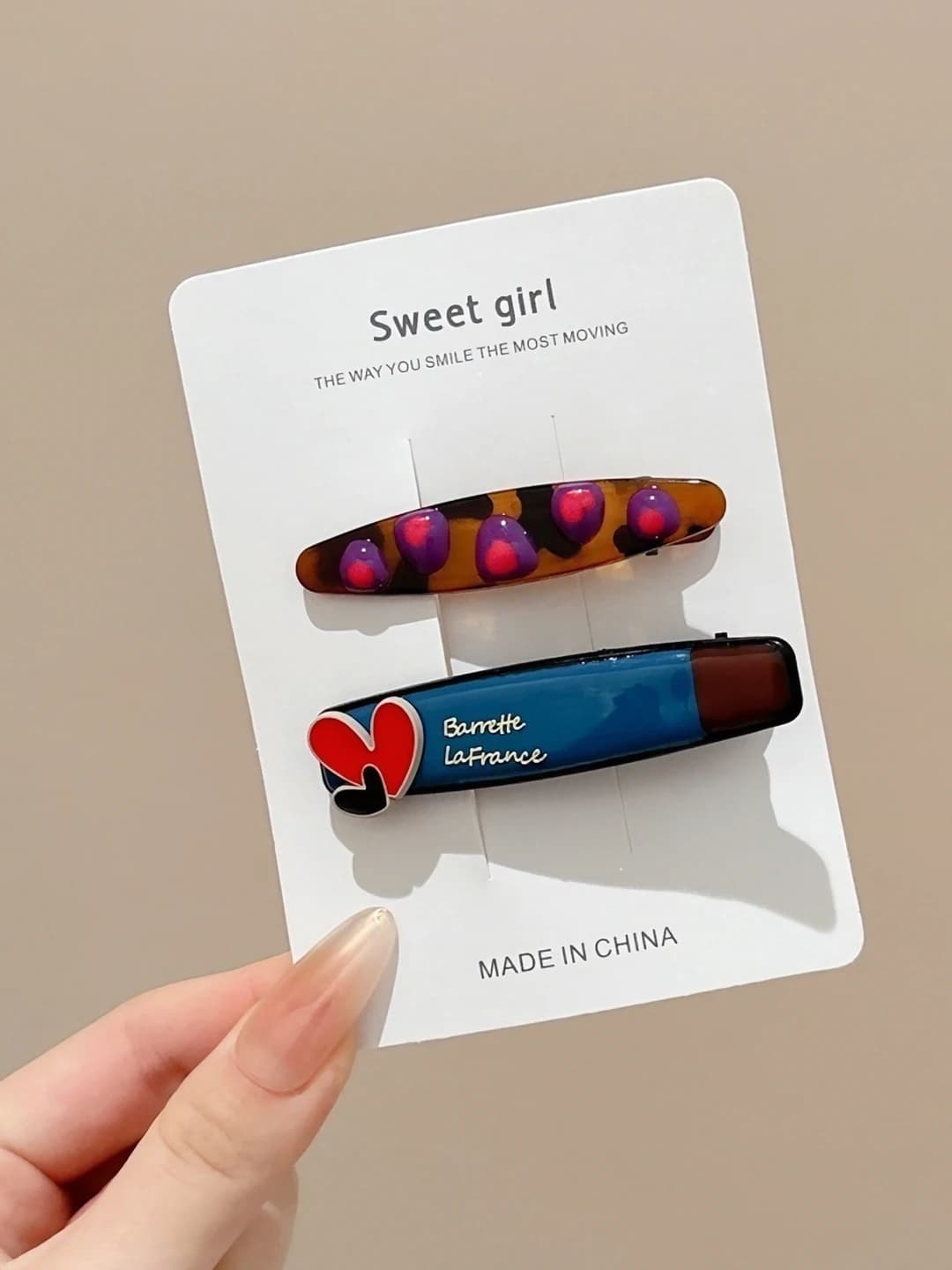 2# Red heart 2 pcs [Heart AB version clip] 6 cm