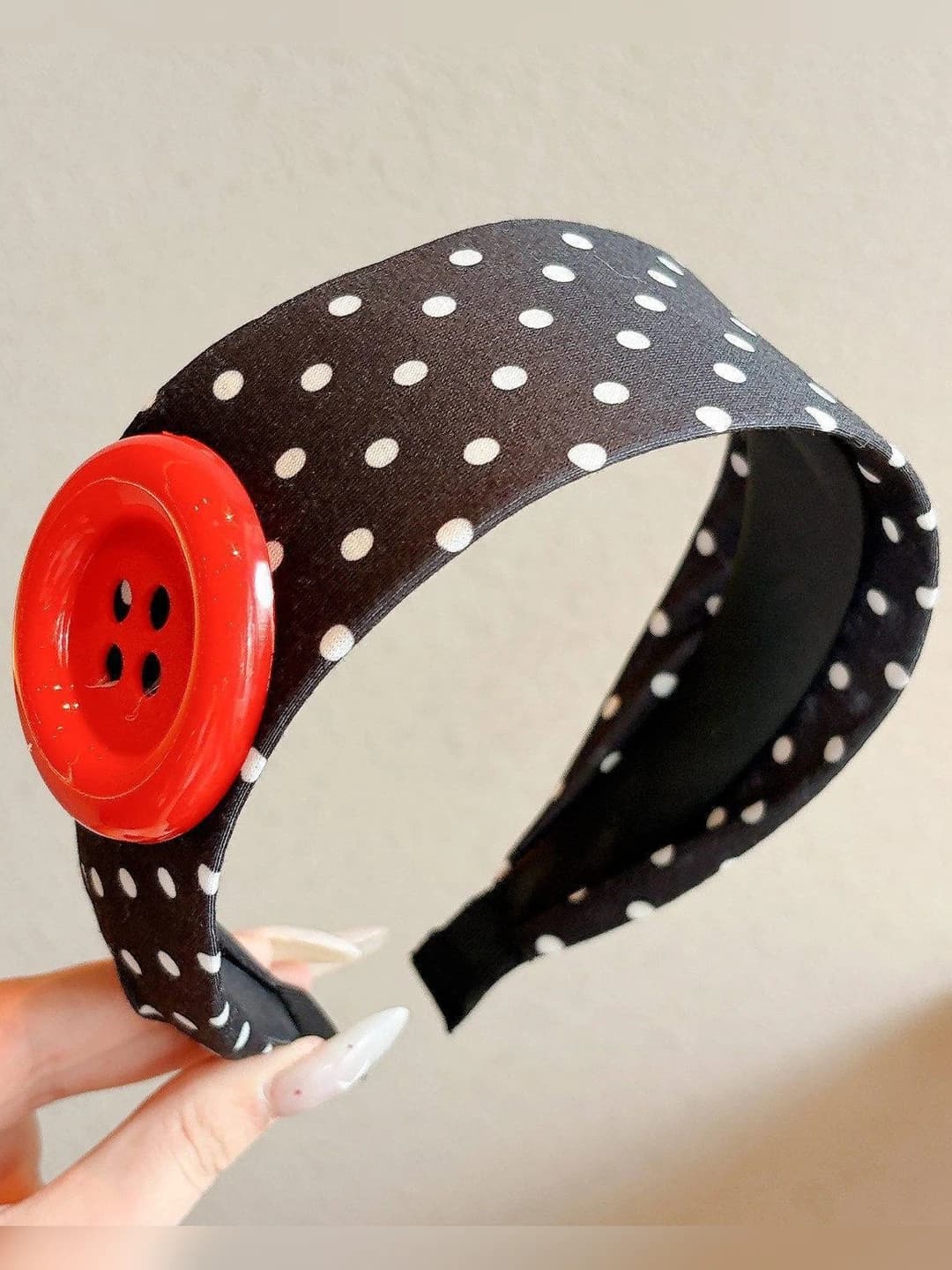 6# Red large button band, 5 cm