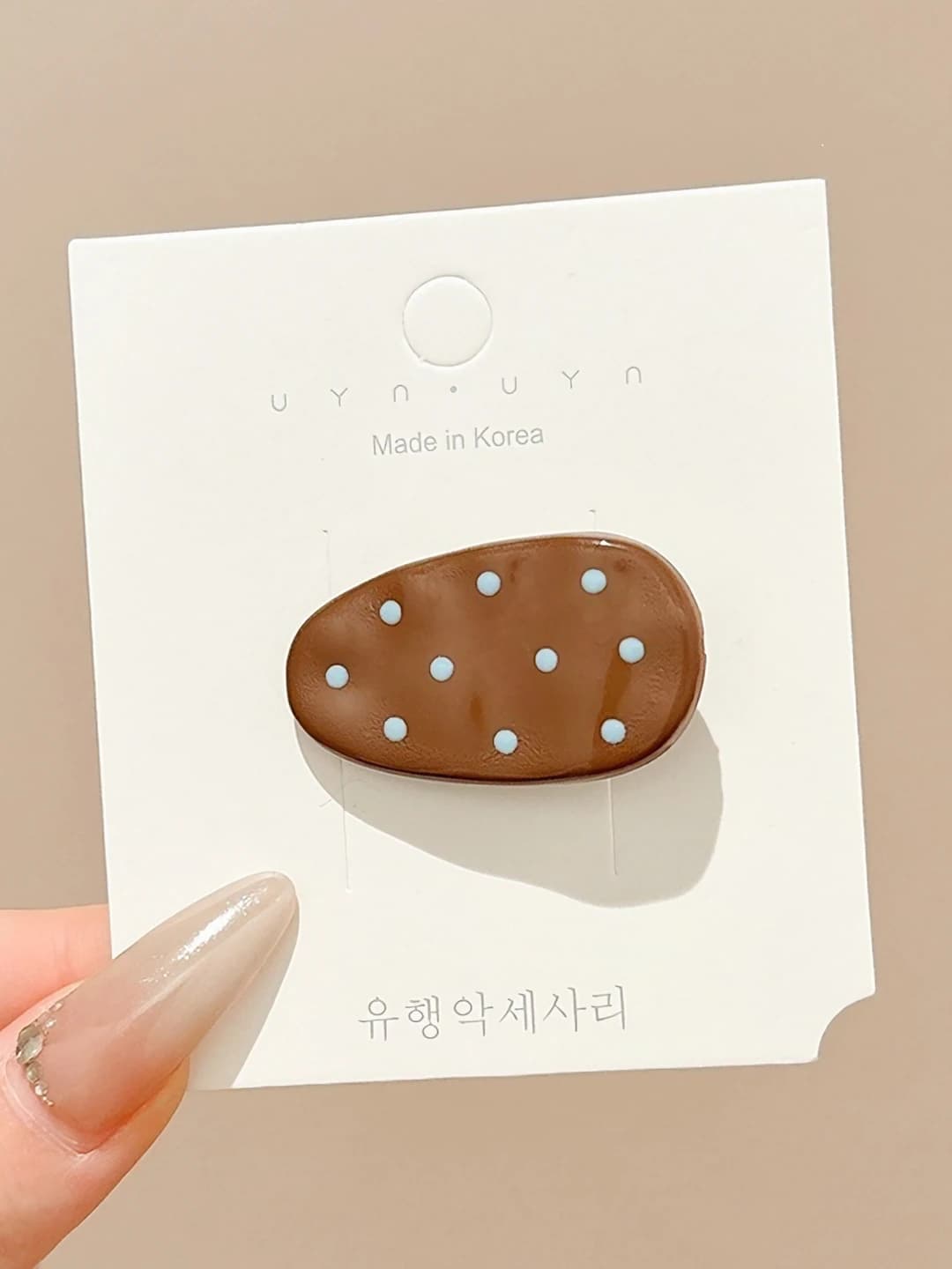 3# Coffee drop duck polka dot clip 4cm