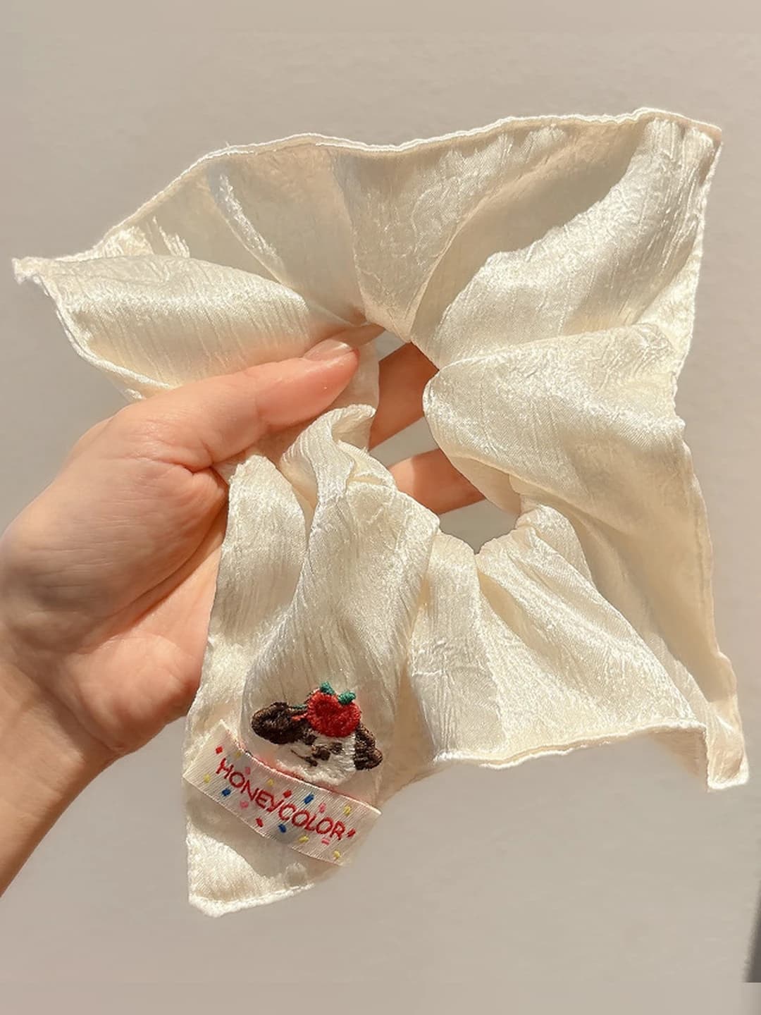2# White small dog square scarf ring ~21*22 cm
