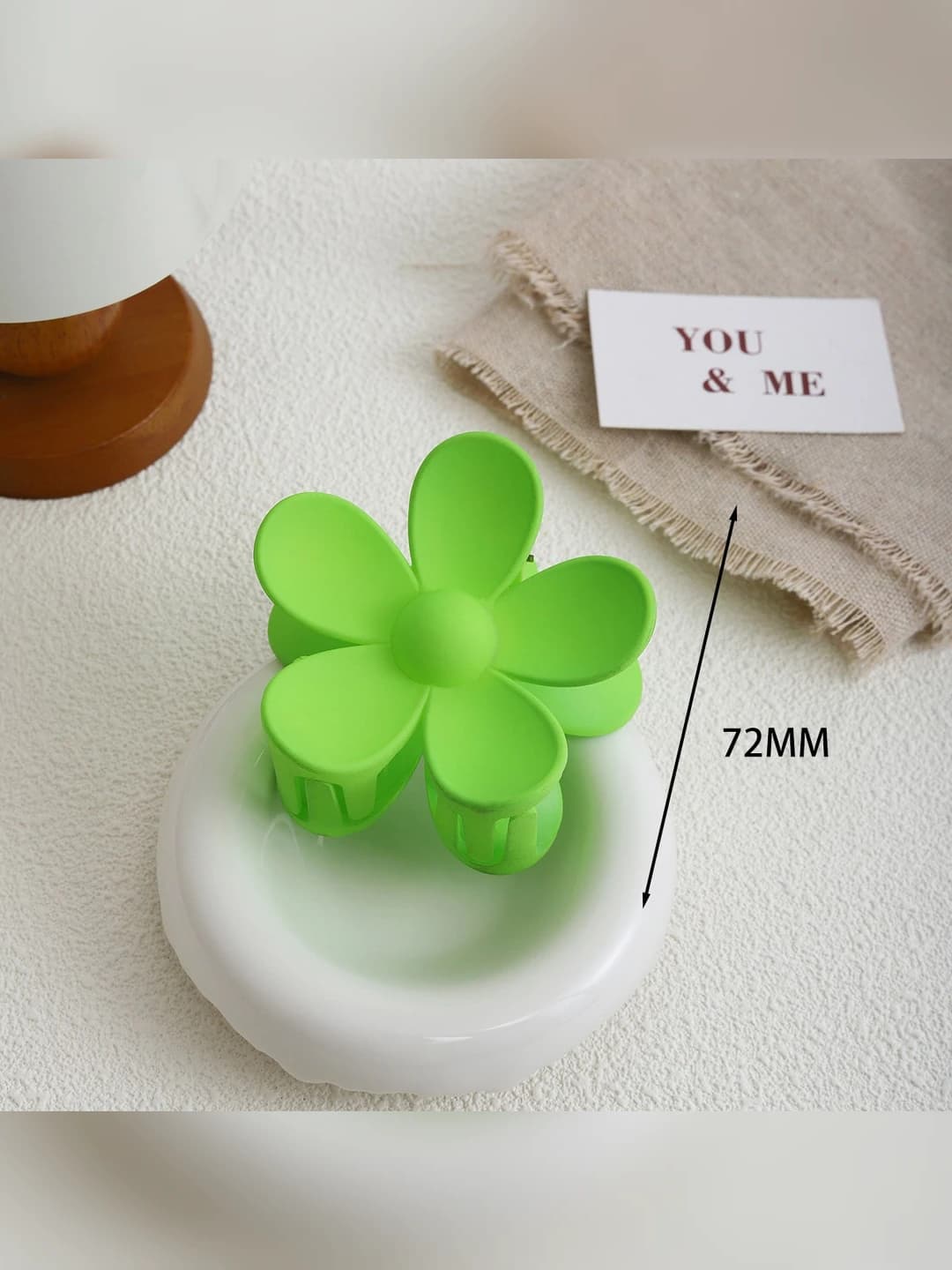 Green floral clip [8 cm]
