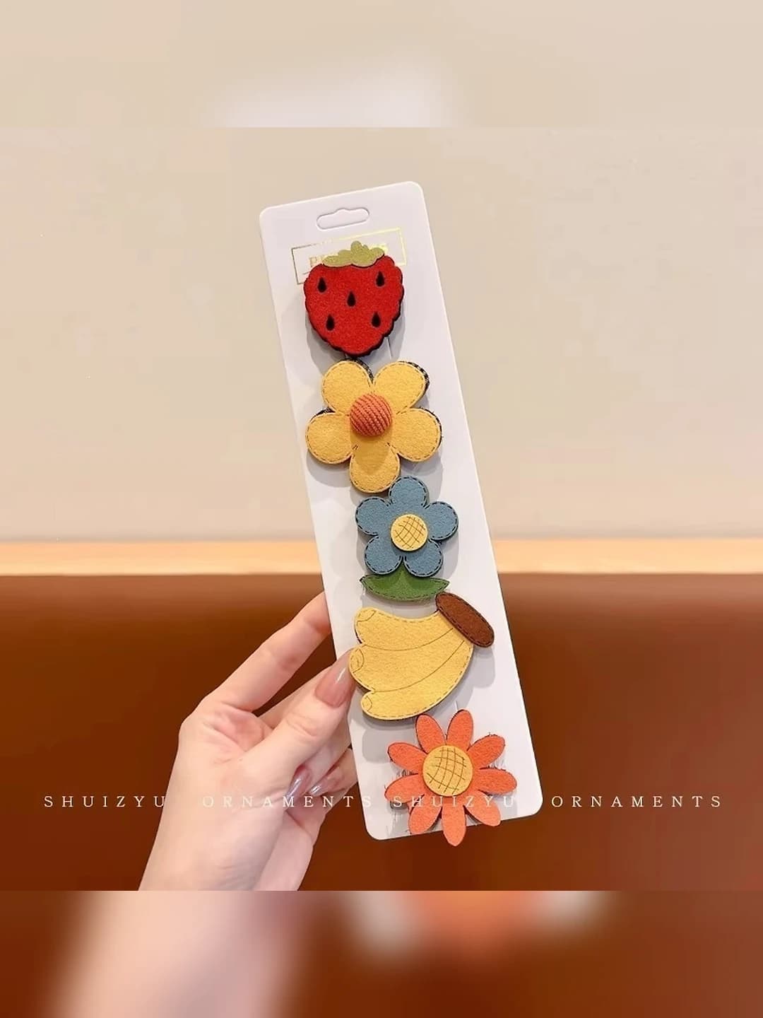 9# Yellow five-petal flowers 5 pcs