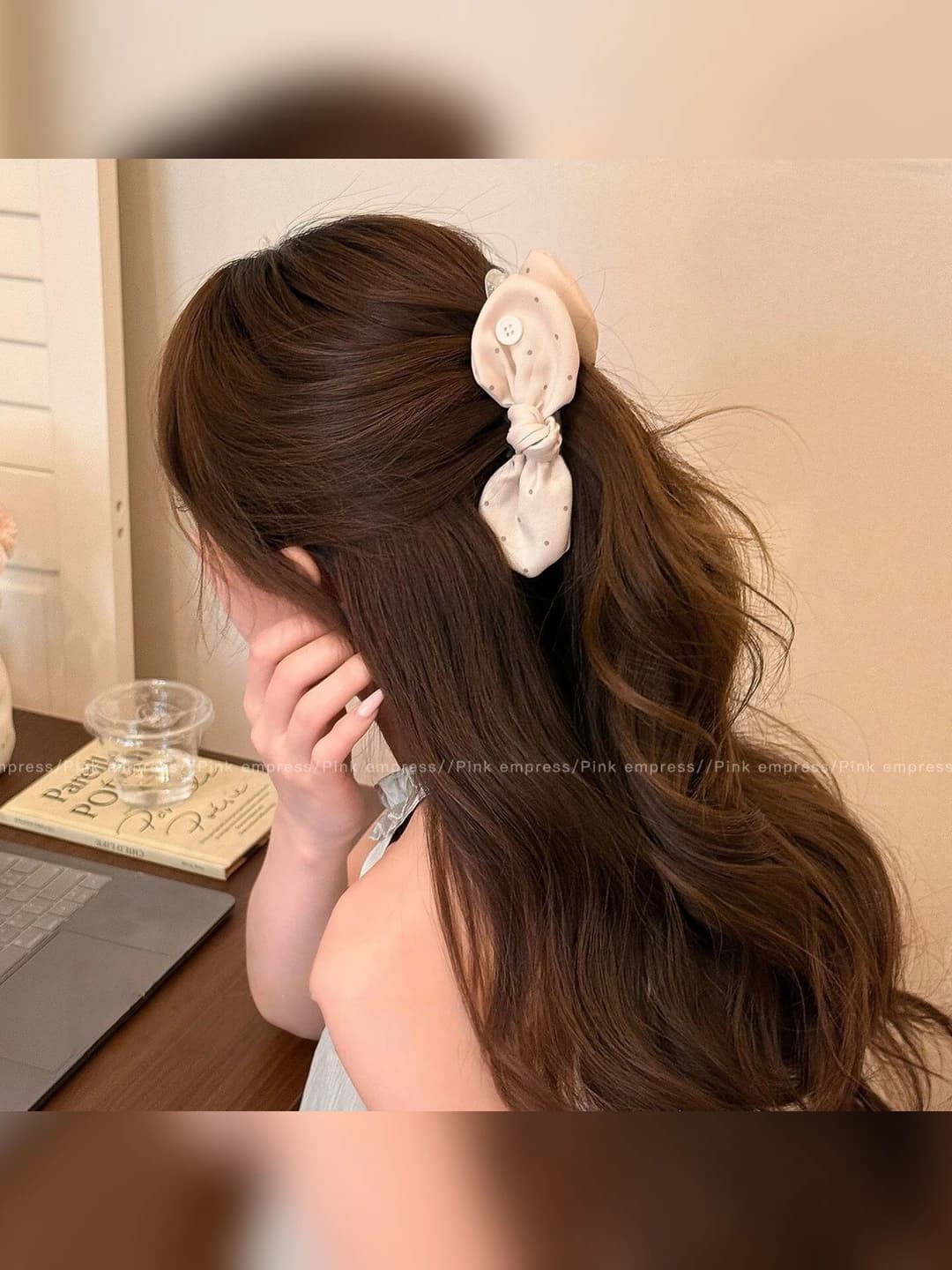 1# Розовый зажим-бабочка основа ~12.5cm