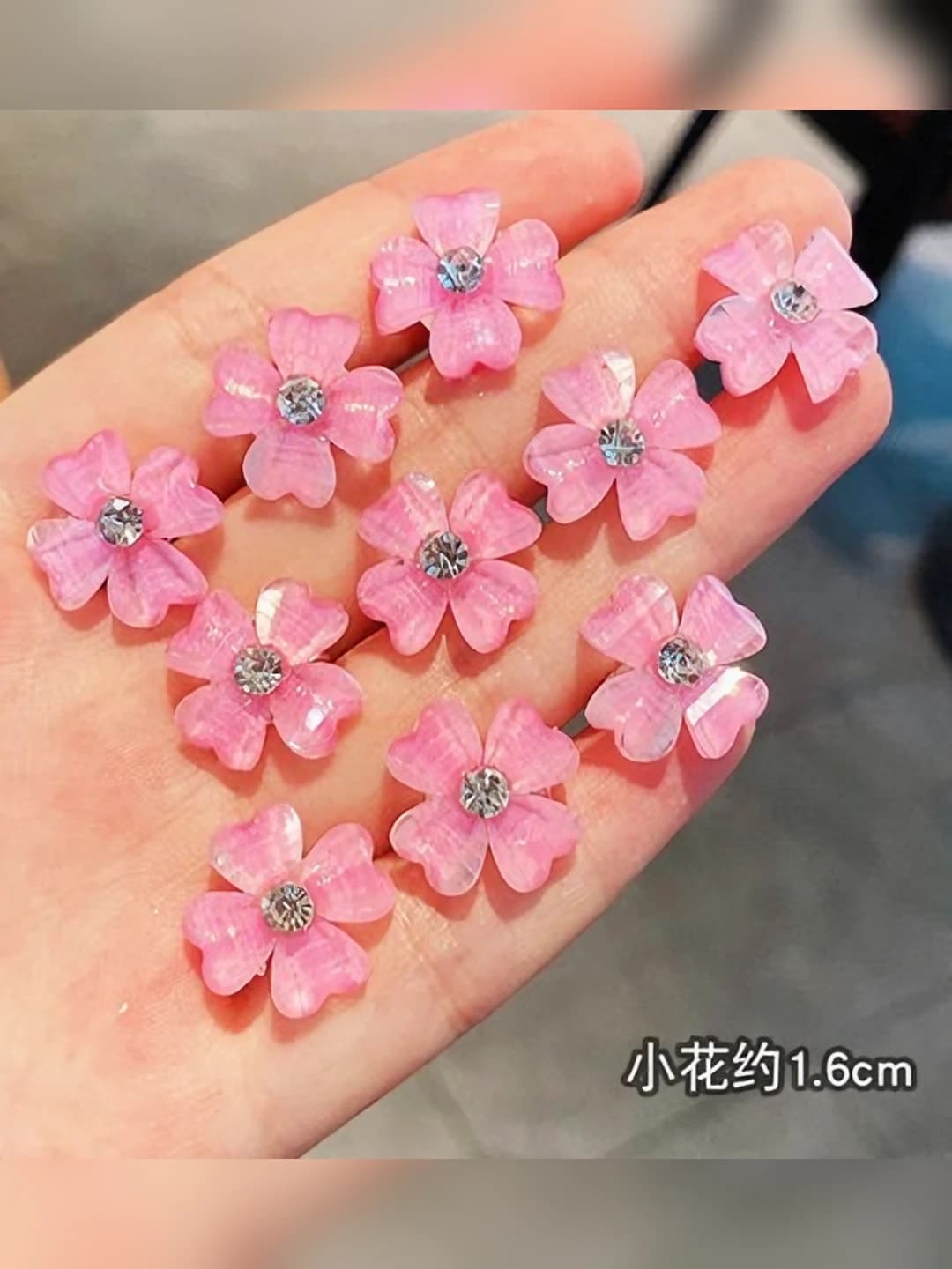 3# Clover pink 10 pcs 1.5 cm