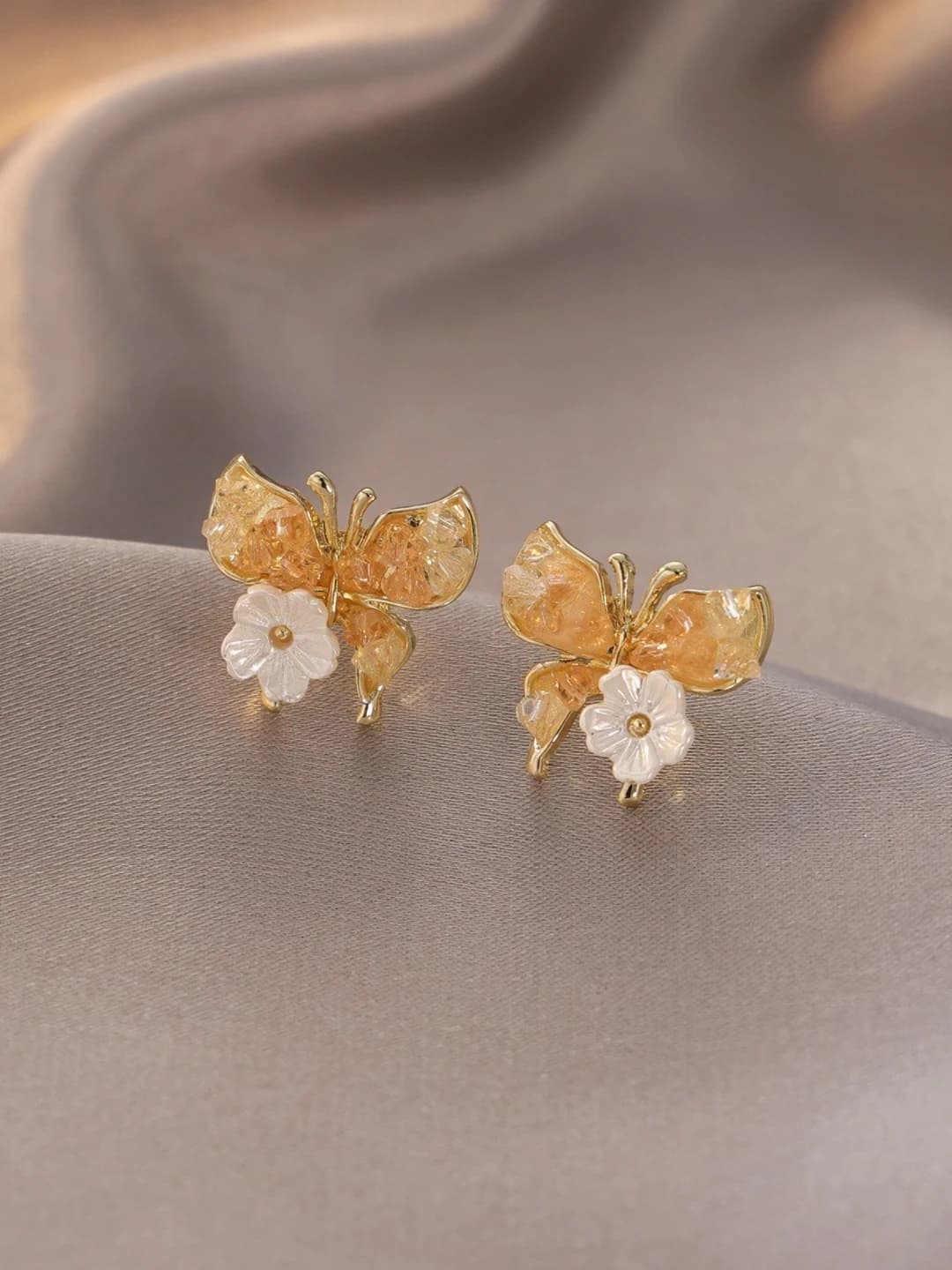2# Crystal butterfly earrings