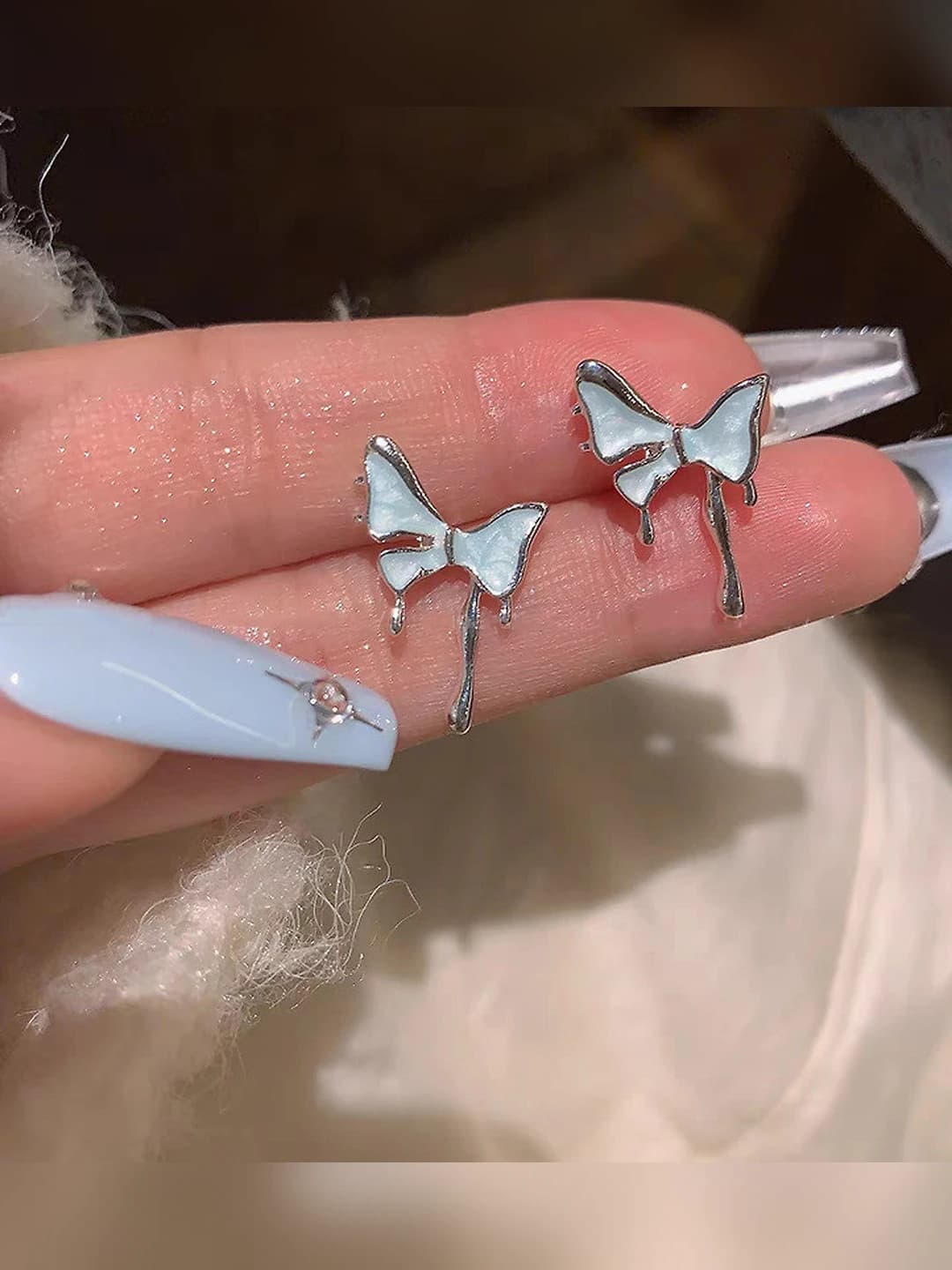 4# Blue butterfly earrings