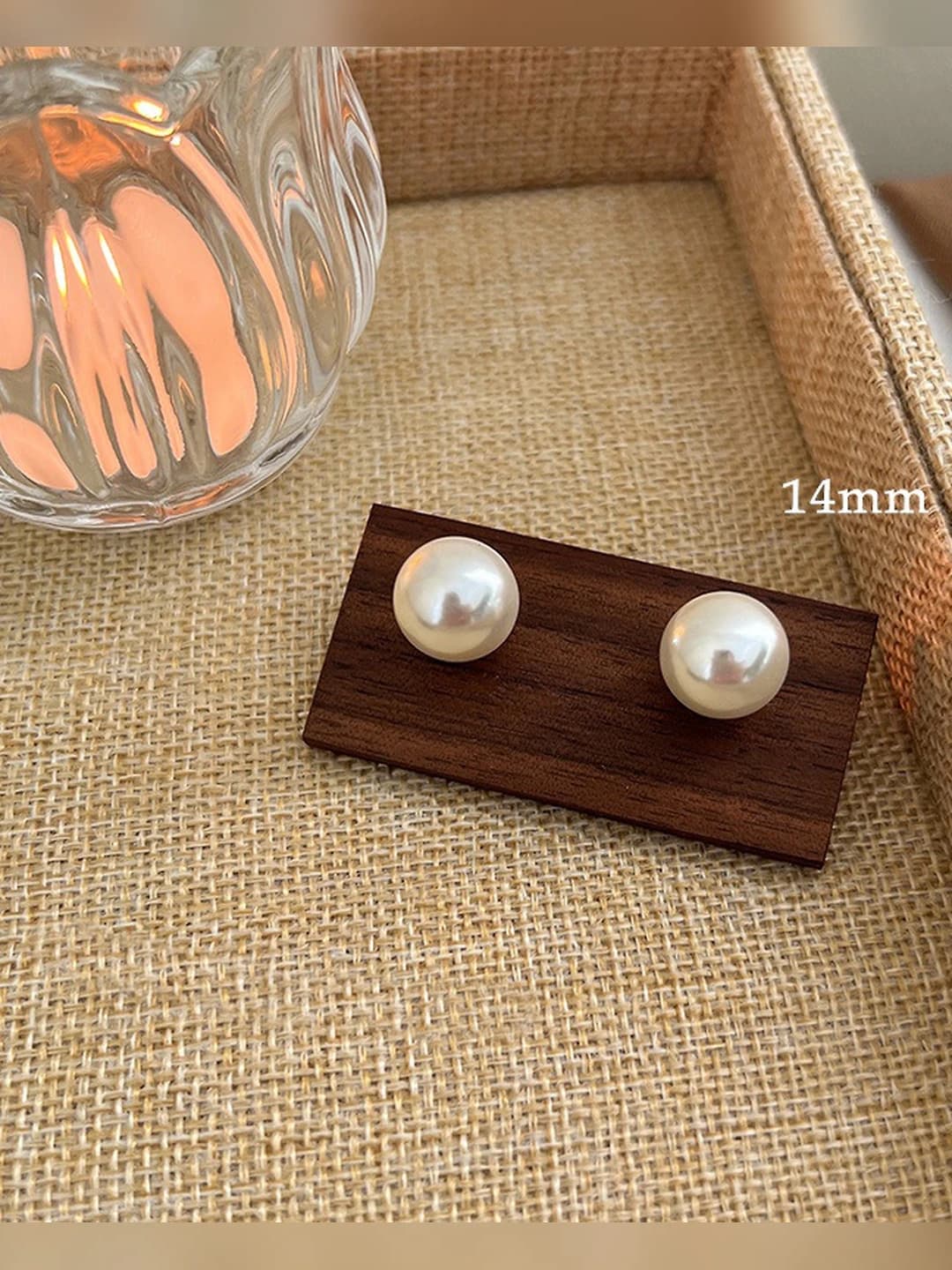 Kumush tirqish 14mm - marvaridli quloq oqasi