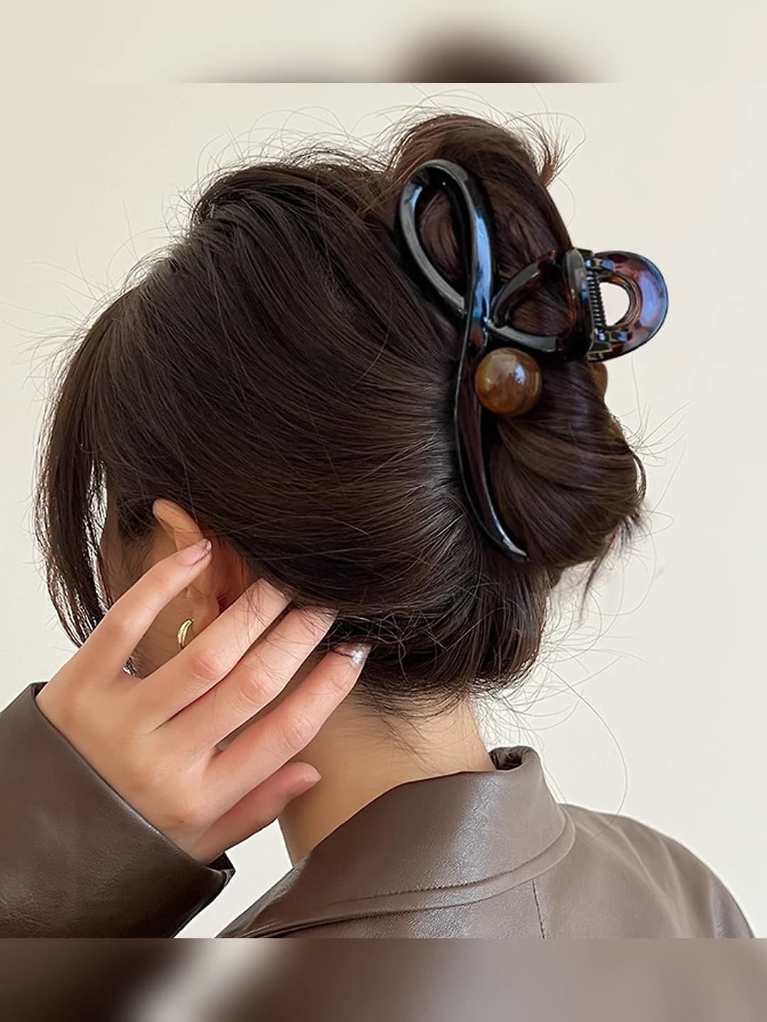 4# [Caramel pearl large clip 13cm
