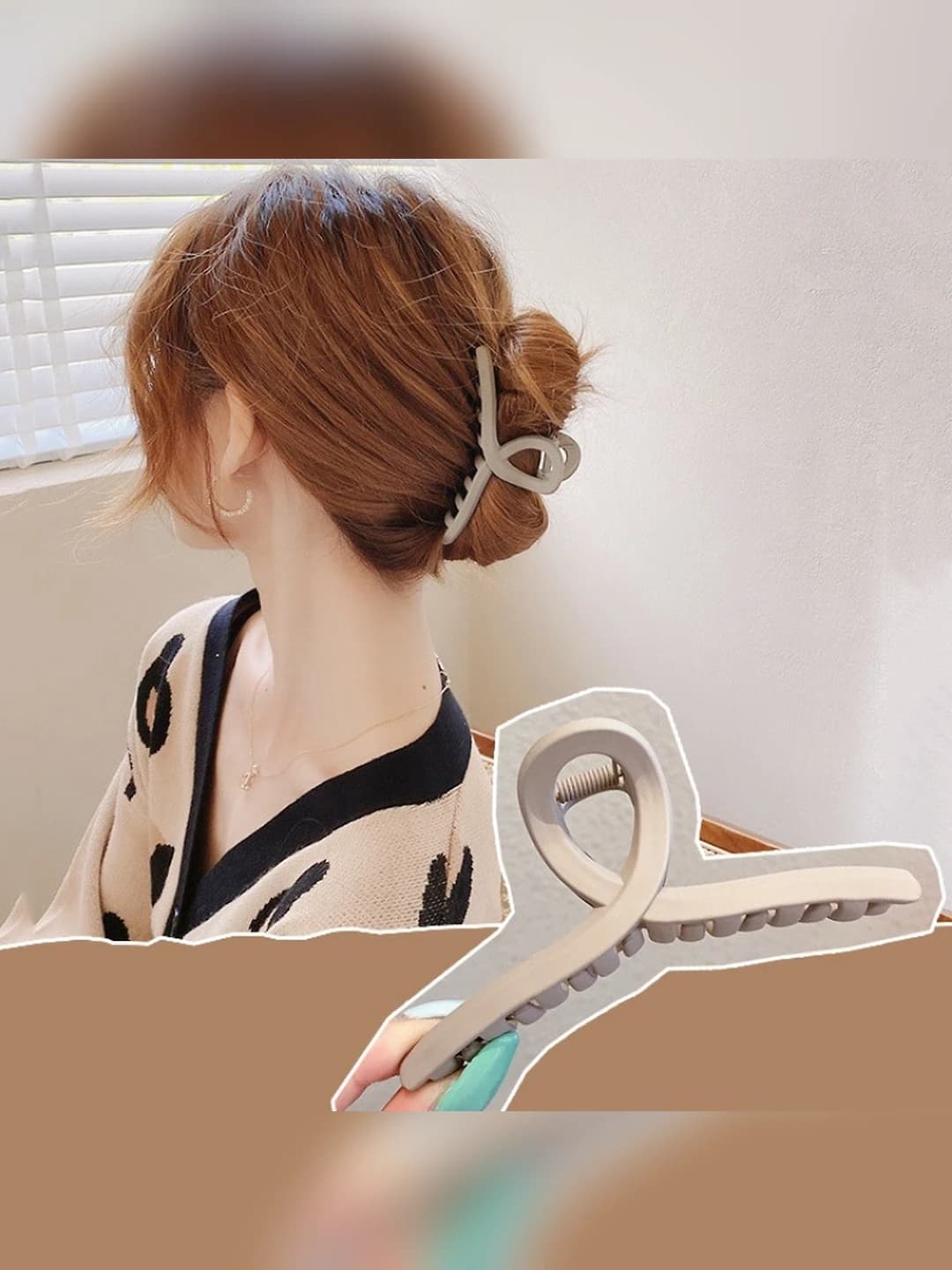 11# Beige-grey Y-shaped clip 11cm