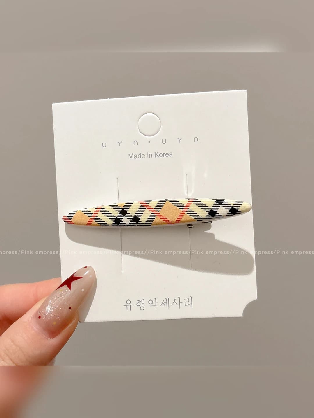 1# British plaid, straight clip, ~6.5 cm, acrylic
