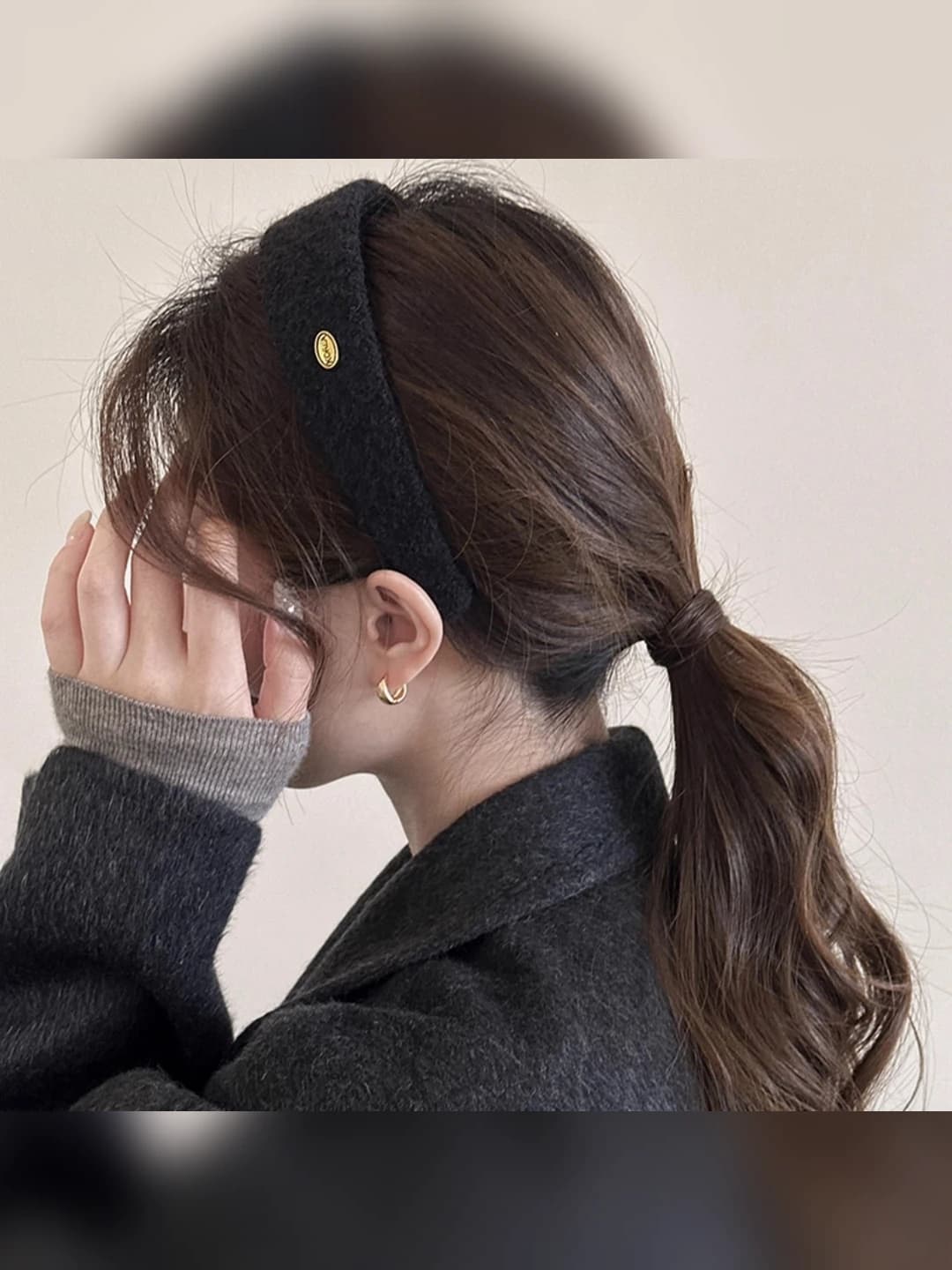 4# Black headband 4 cm