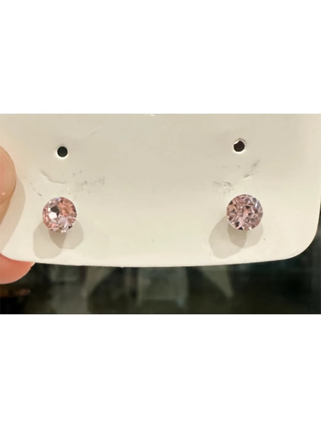 3# 6mm Moissanite Light pink - pair
