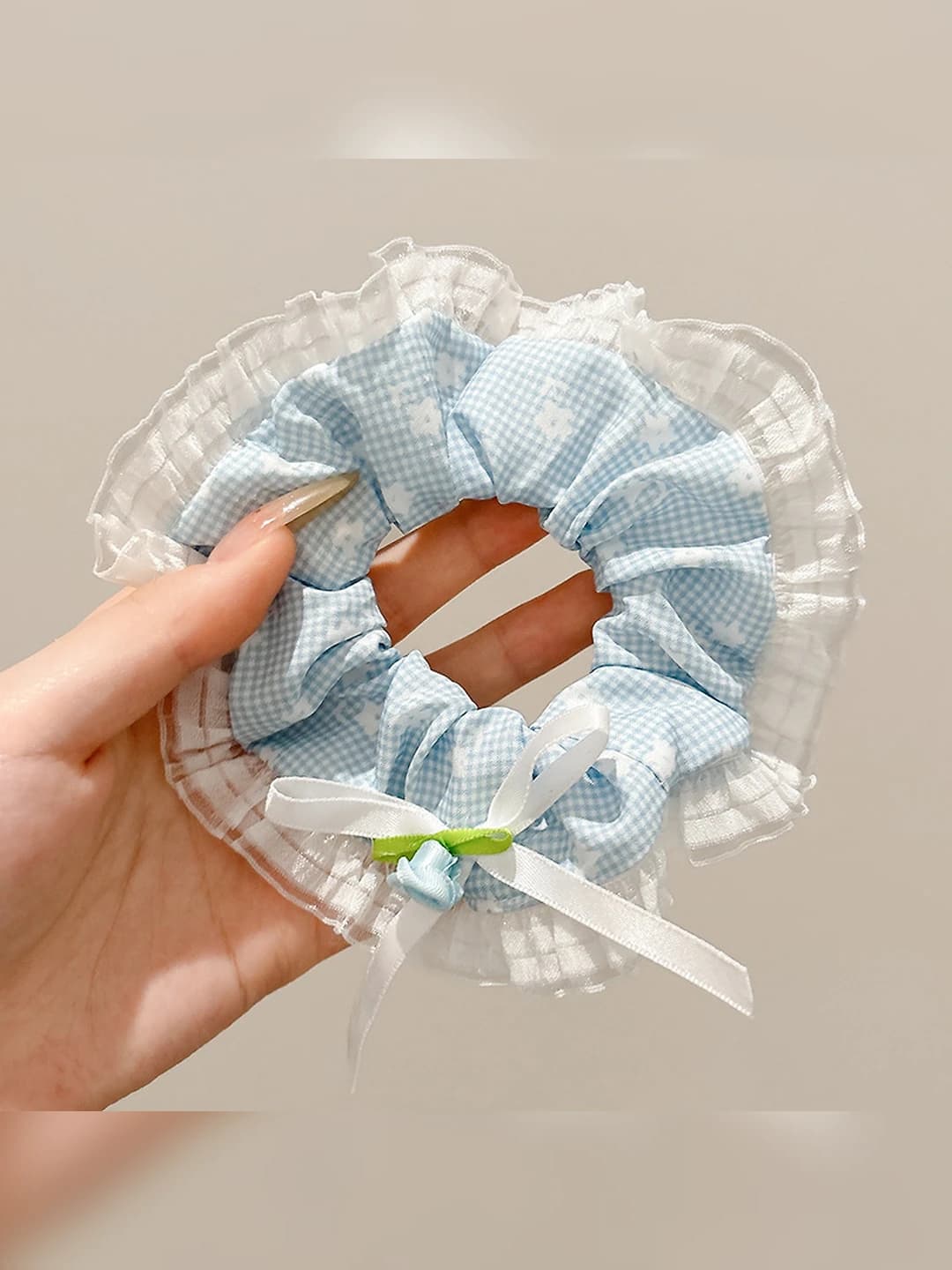 2# Moviy mayda gullar bow 12 sm