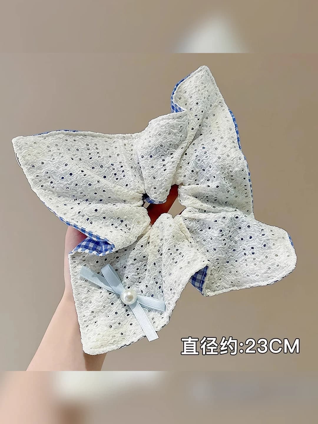 1# Ko'k katak krep ikki tomonli-kvadrat 24 sm