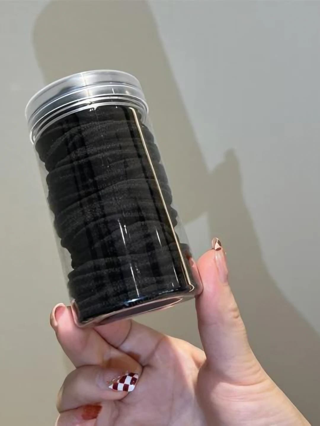 FS004 Black 10 pcs Small hair ties