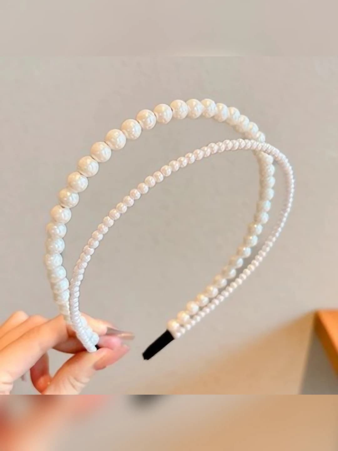 1# Double layer pearl headband