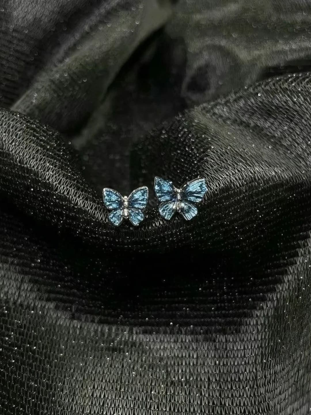 1# Dark blue butterfly [Pair]