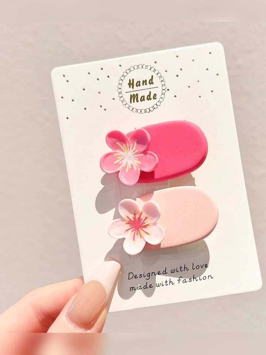 3# Pink 5-petal 2 pcs