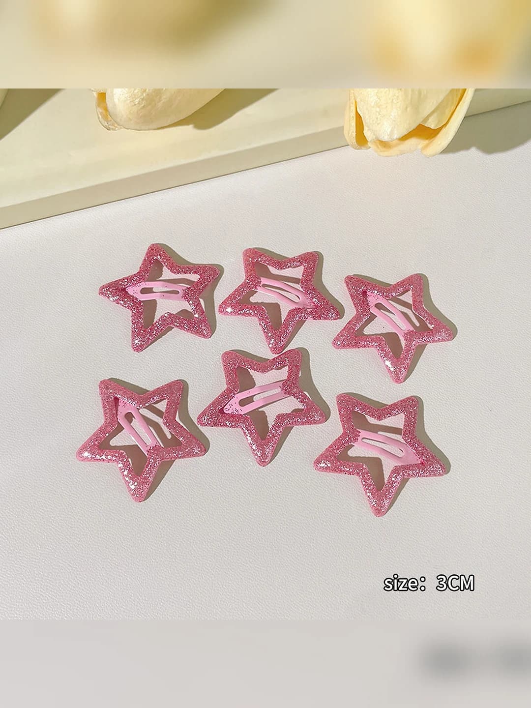 5# Dark pink stars, 6 pcs
