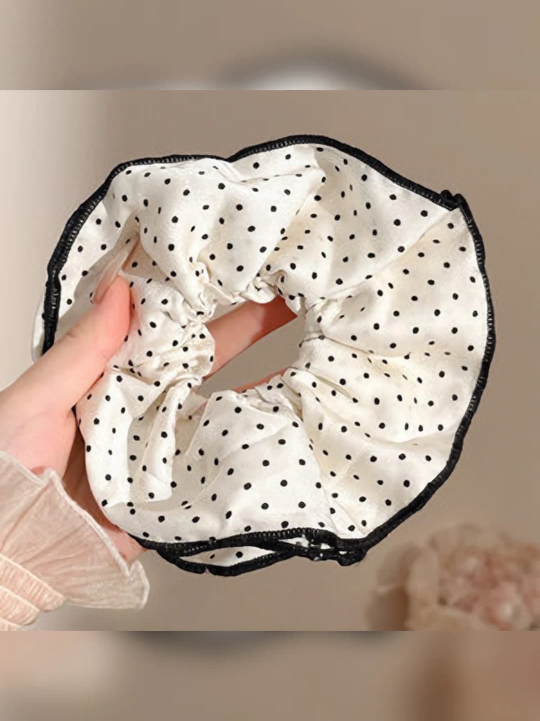 2# Satin polka dot hair tie 17 cm